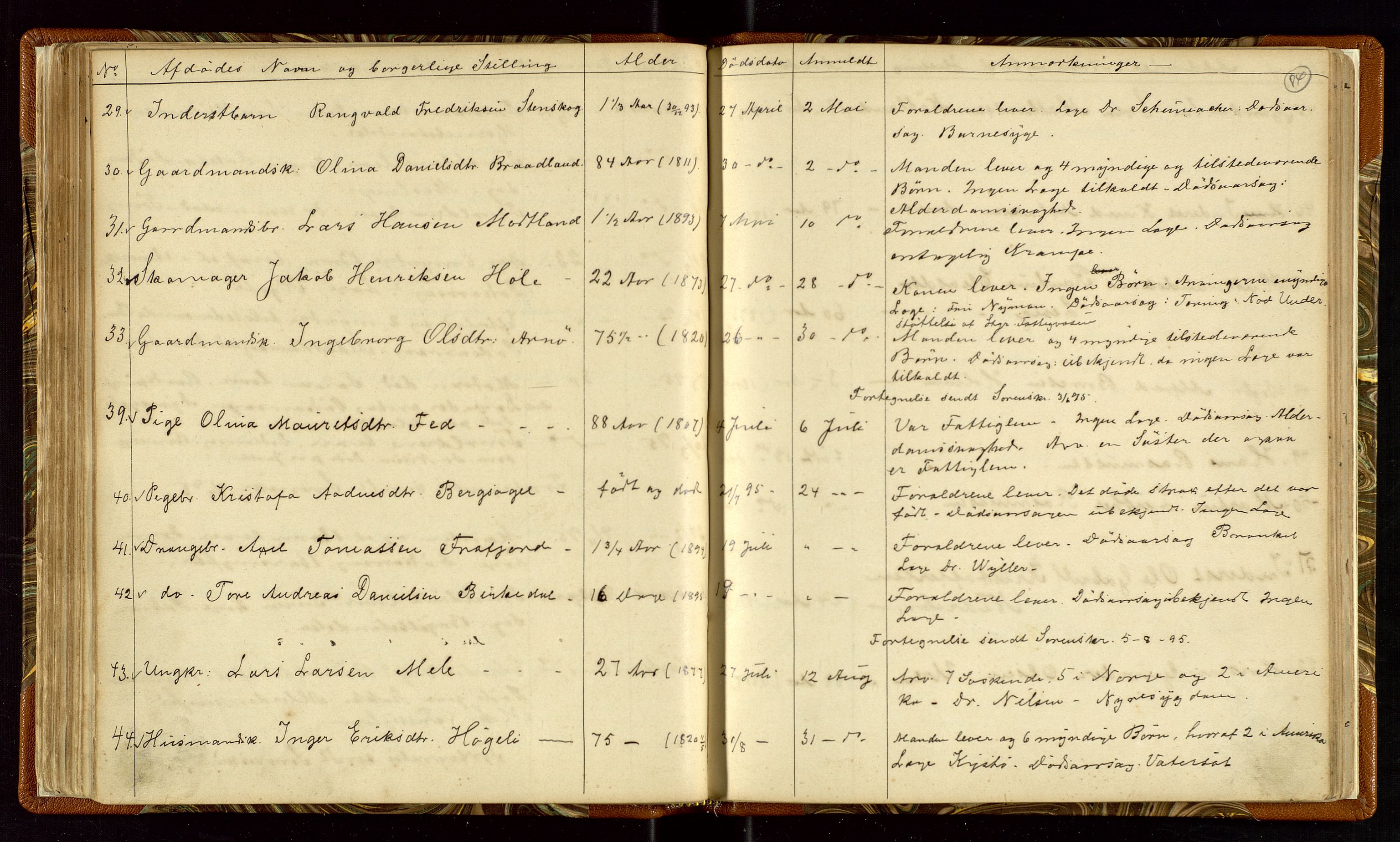 Høle og Forsand lensmannskontor, AV/SAST-A-100127/Gga/L0001: "Fortegnelse over Afdøde i Høle Thinglag fra 1ste Juli 1875 til ", 1875-1902, s. 84