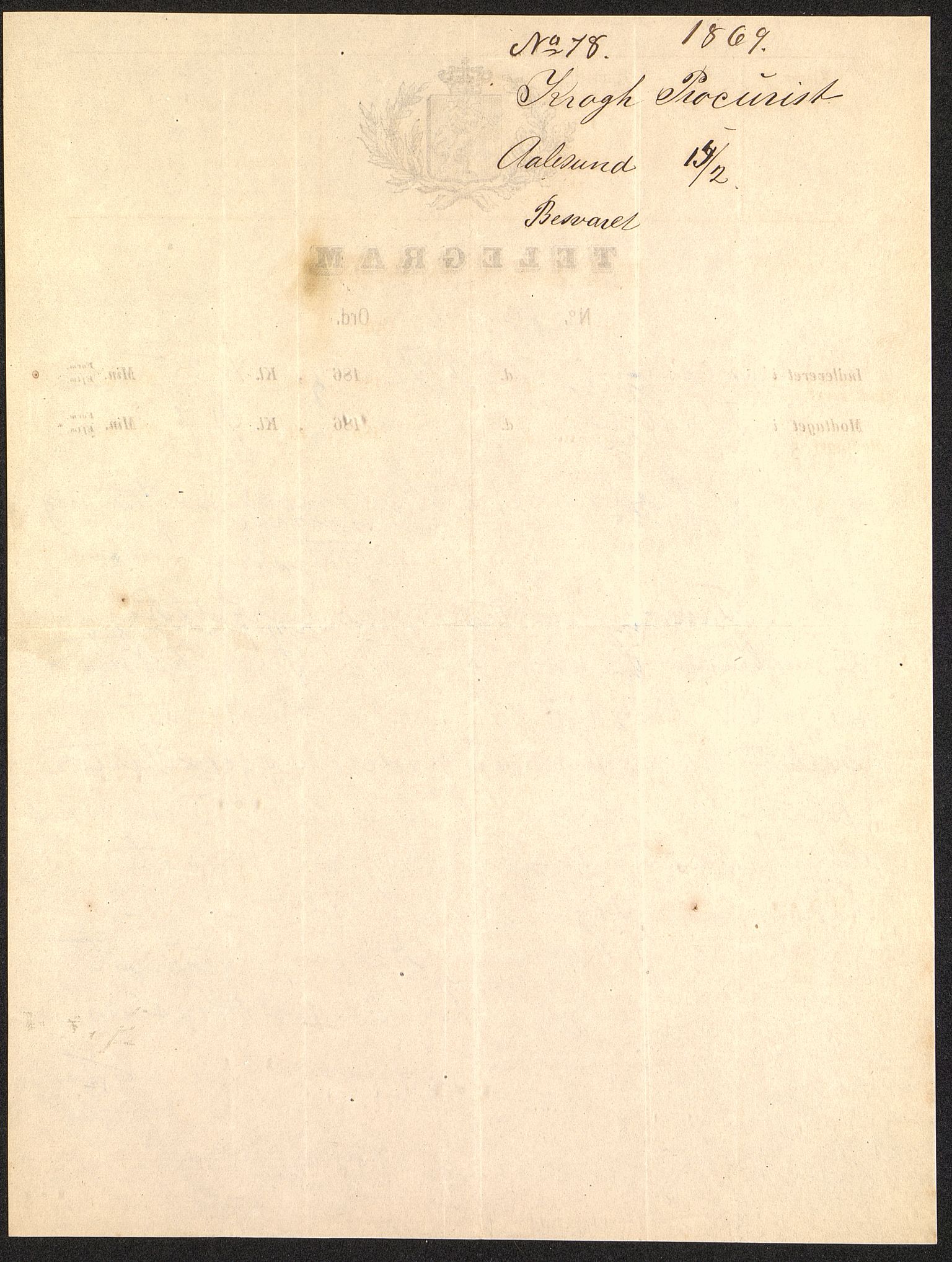 Pa 63 - Østlandske skibsassuranceforening, VEMU/A-1079/G/Ga/L0002/0005: Havaridokumenter / Trio, 1869