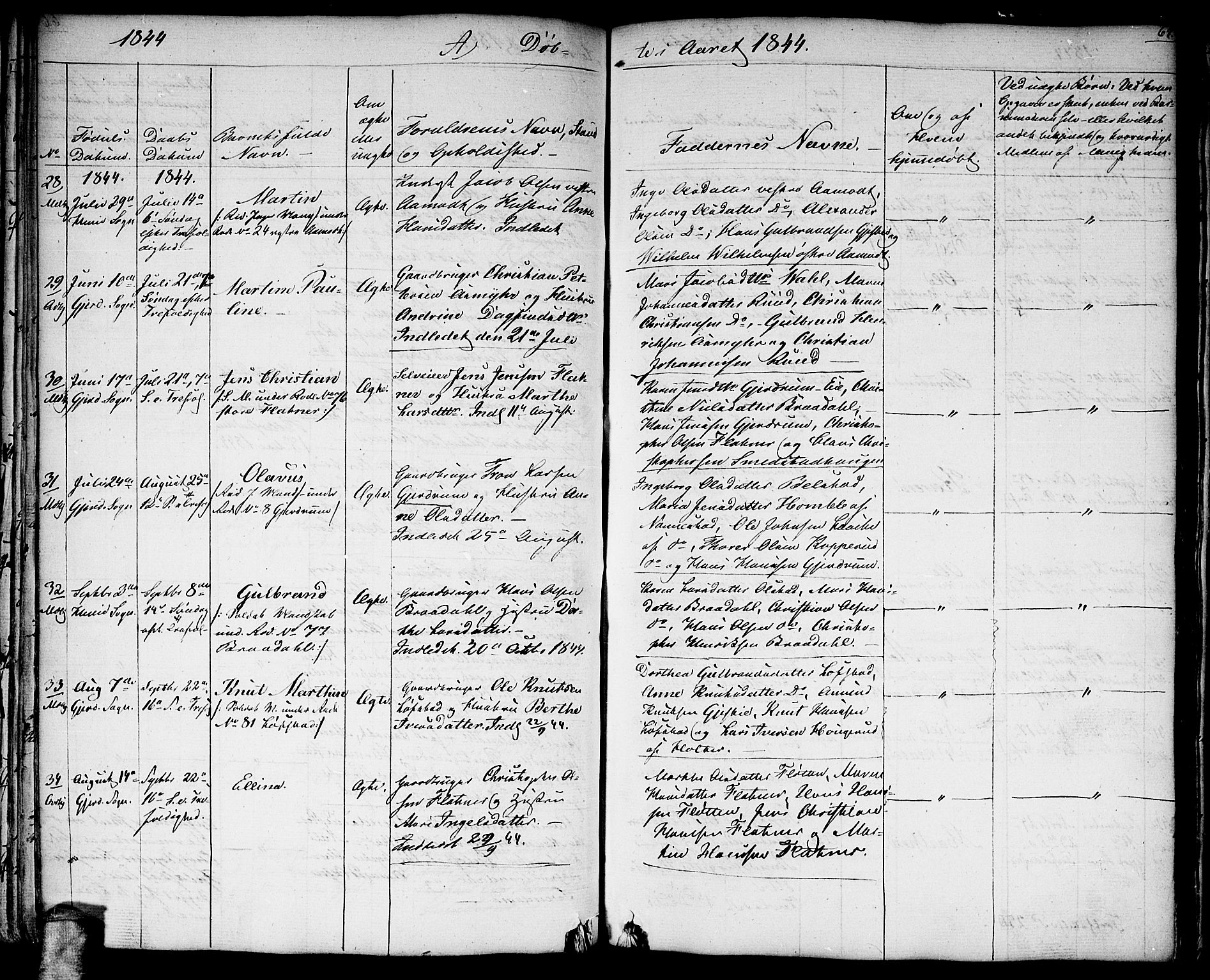 Gjerdrum prestekontor Kirkebøker, AV/SAO-A-10412b/G/Ga/L0002: Klokkerbok nr. I 2, 1836-1850, s. 67