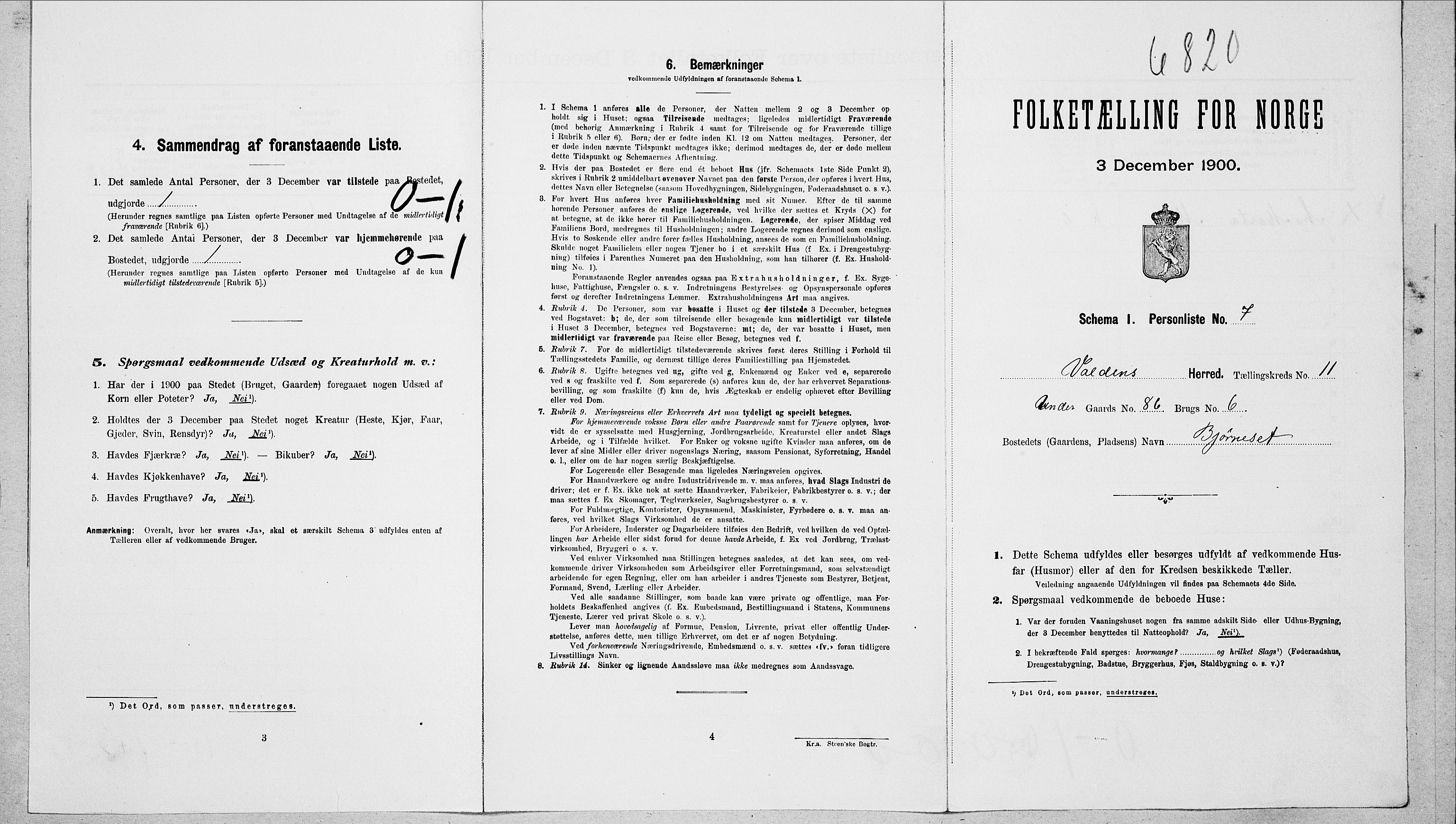 SAT, Folketelling 1900 for 1519 Volda herred, 1900, s. 933