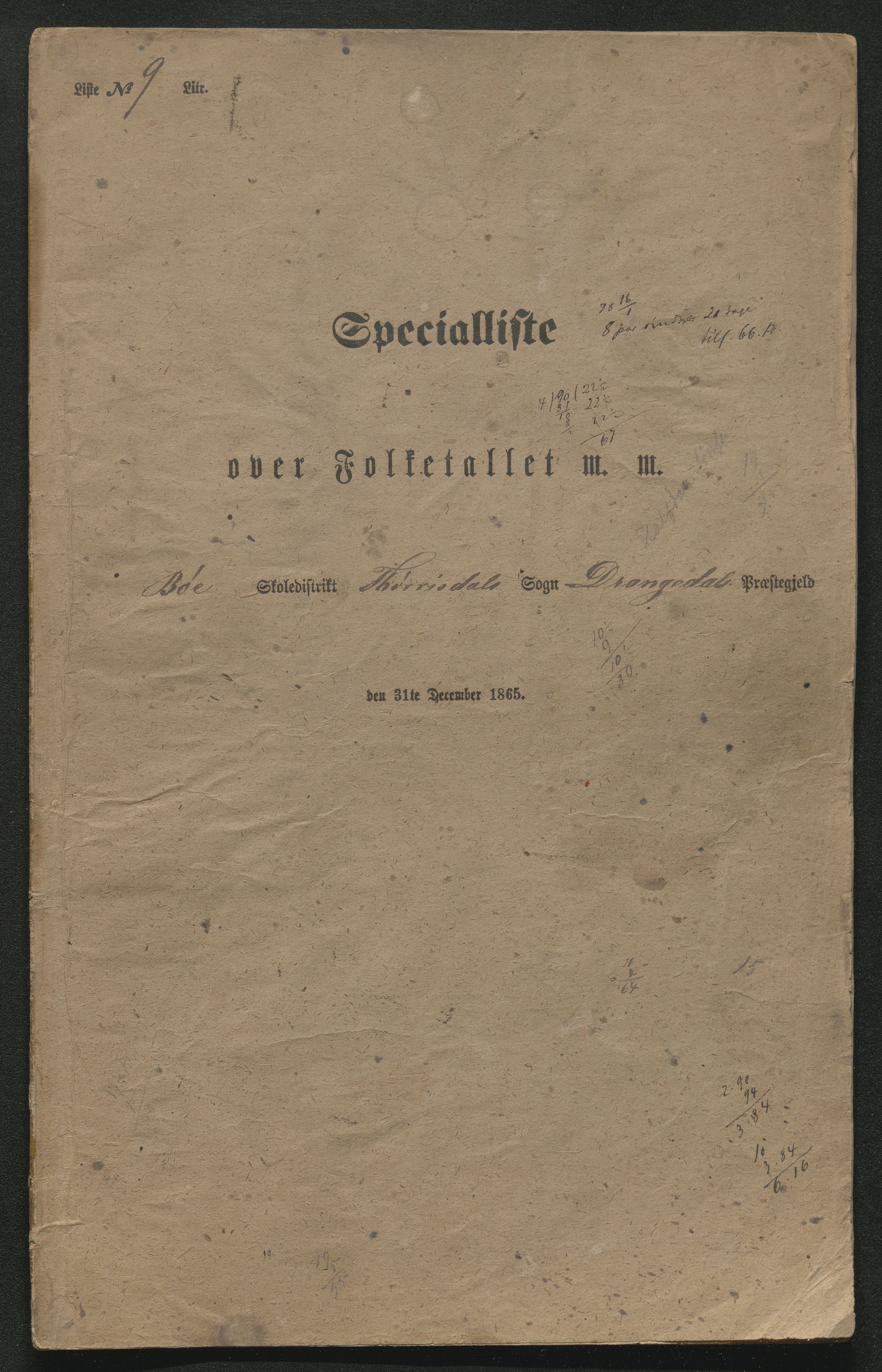 SAKO, Fantetellingen i Drangedal 1865, 1865, s. 136