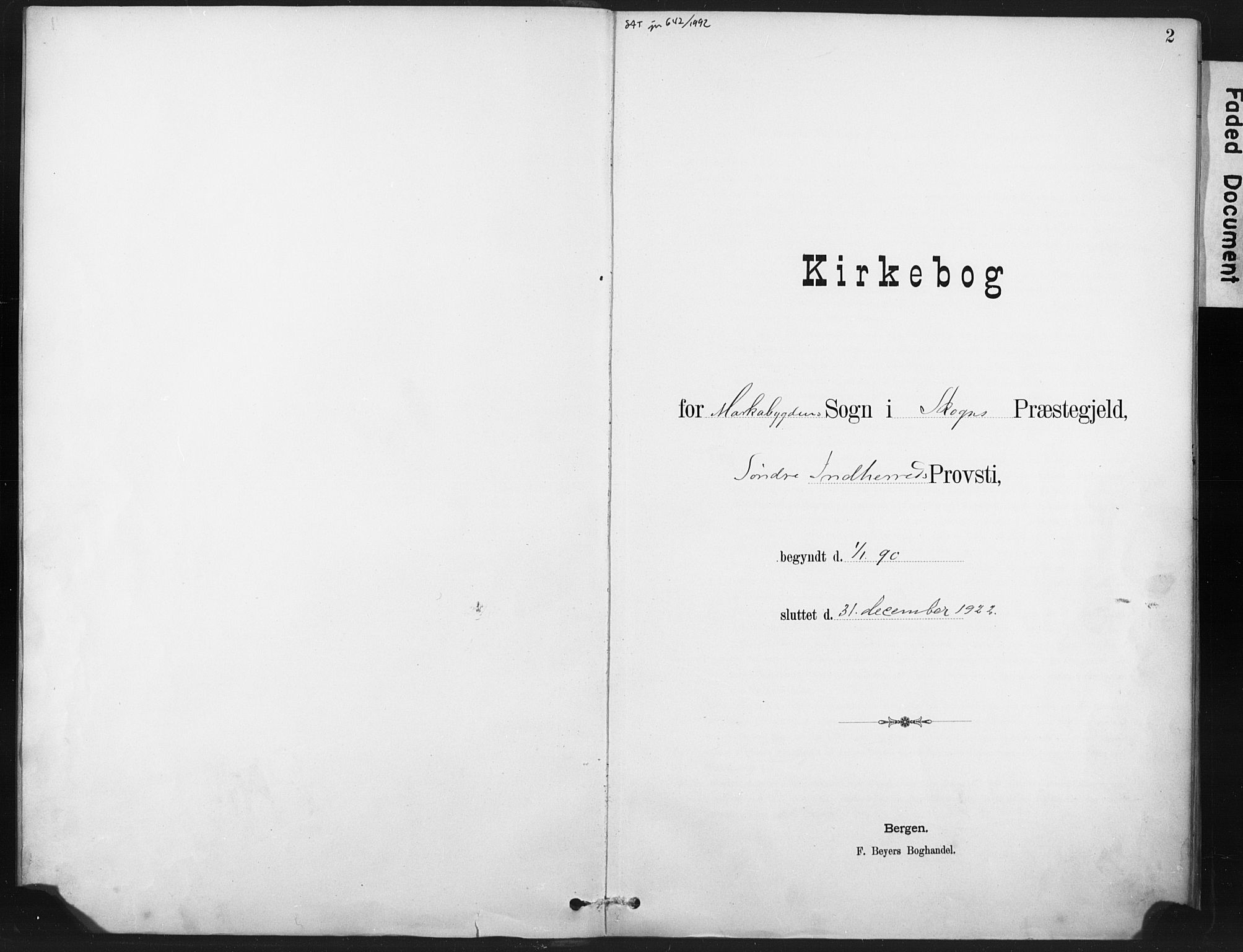 Ministerialprotokoller, klokkerbøker og fødselsregistre - Nord-Trøndelag, AV/SAT-A-1458/718/L0175: Ministerialbok nr. 718A01, 1890-1923, s. 2