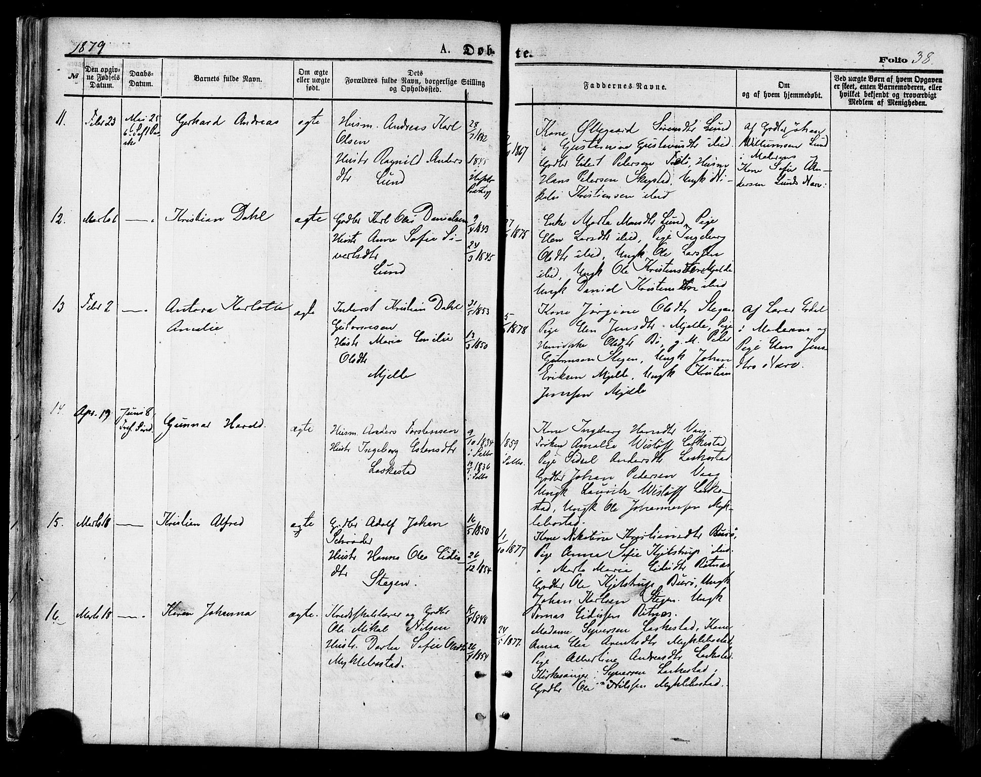 Ministerialprotokoller, klokkerbøker og fødselsregistre - Nordland, SAT/A-1459/855/L0802: Ministerialbok nr. 855A10, 1875-1886, s. 38