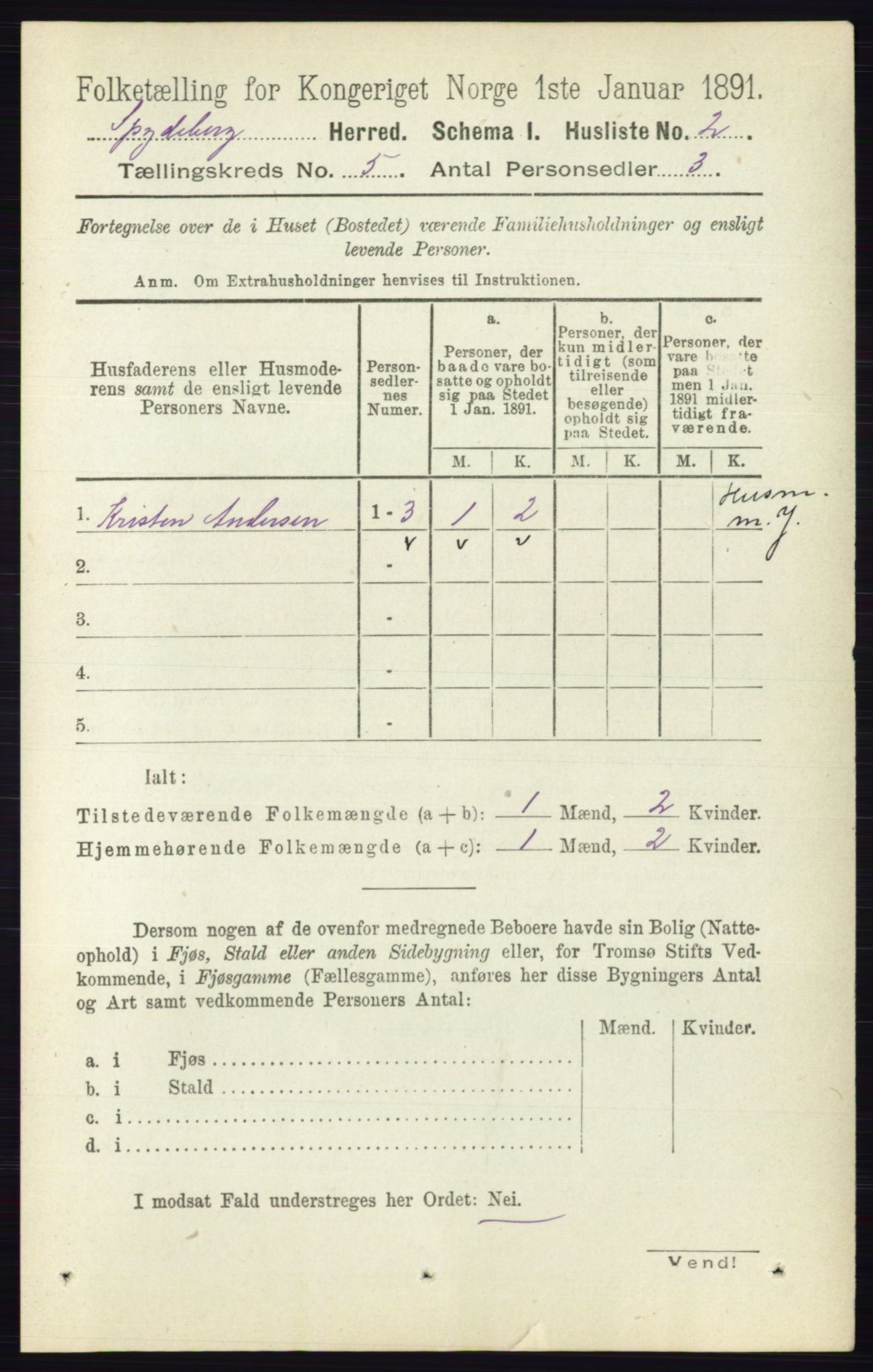 RA, Folketelling 1891 for 0123 Spydeberg herred, 1891, s. 2278