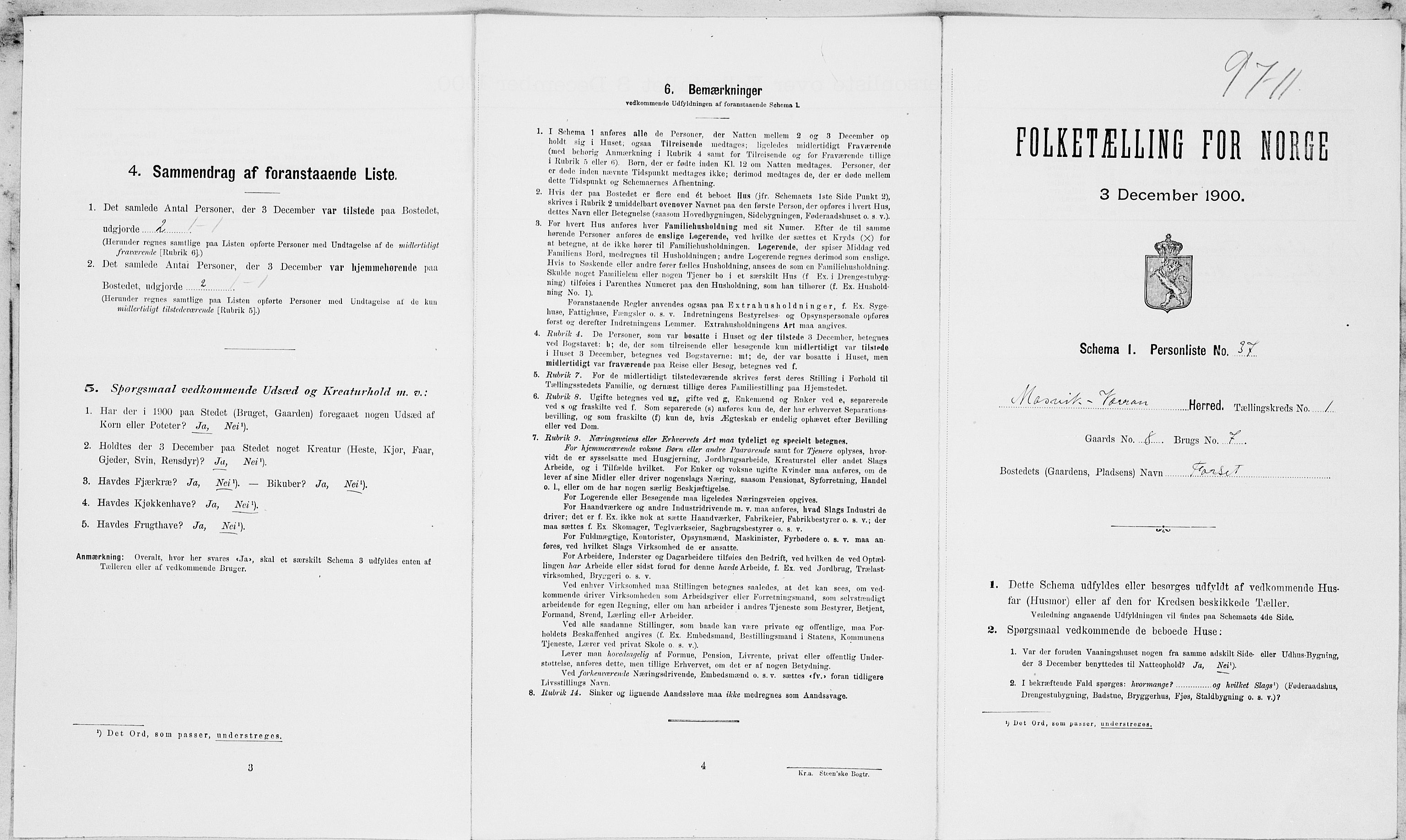 SAT, Folketelling 1900 for 1723 Mosvik og Verran herred, 1900, s. 132