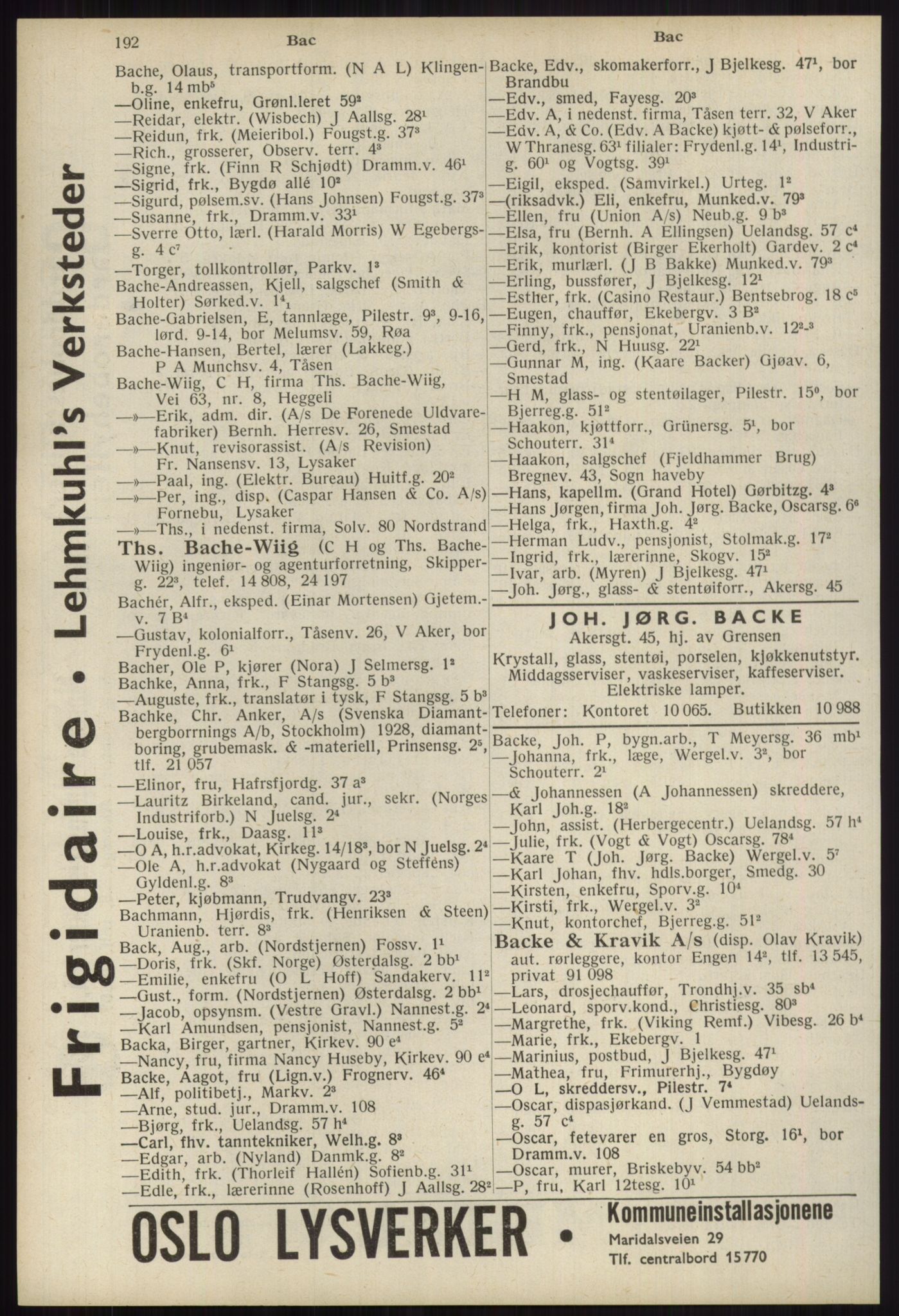 Kristiania/Oslo adressebok, PUBL/-, 1939, s. 192