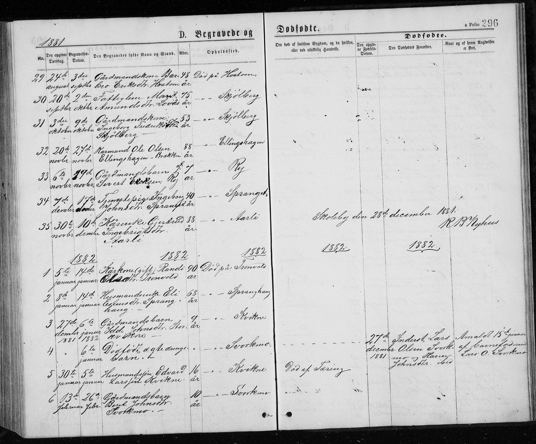 Ministerialprotokoller, klokkerbøker og fødselsregistre - Sør-Trøndelag, SAT/A-1456/671/L0843: Klokkerbok nr. 671C02, 1873-1892, s. 296