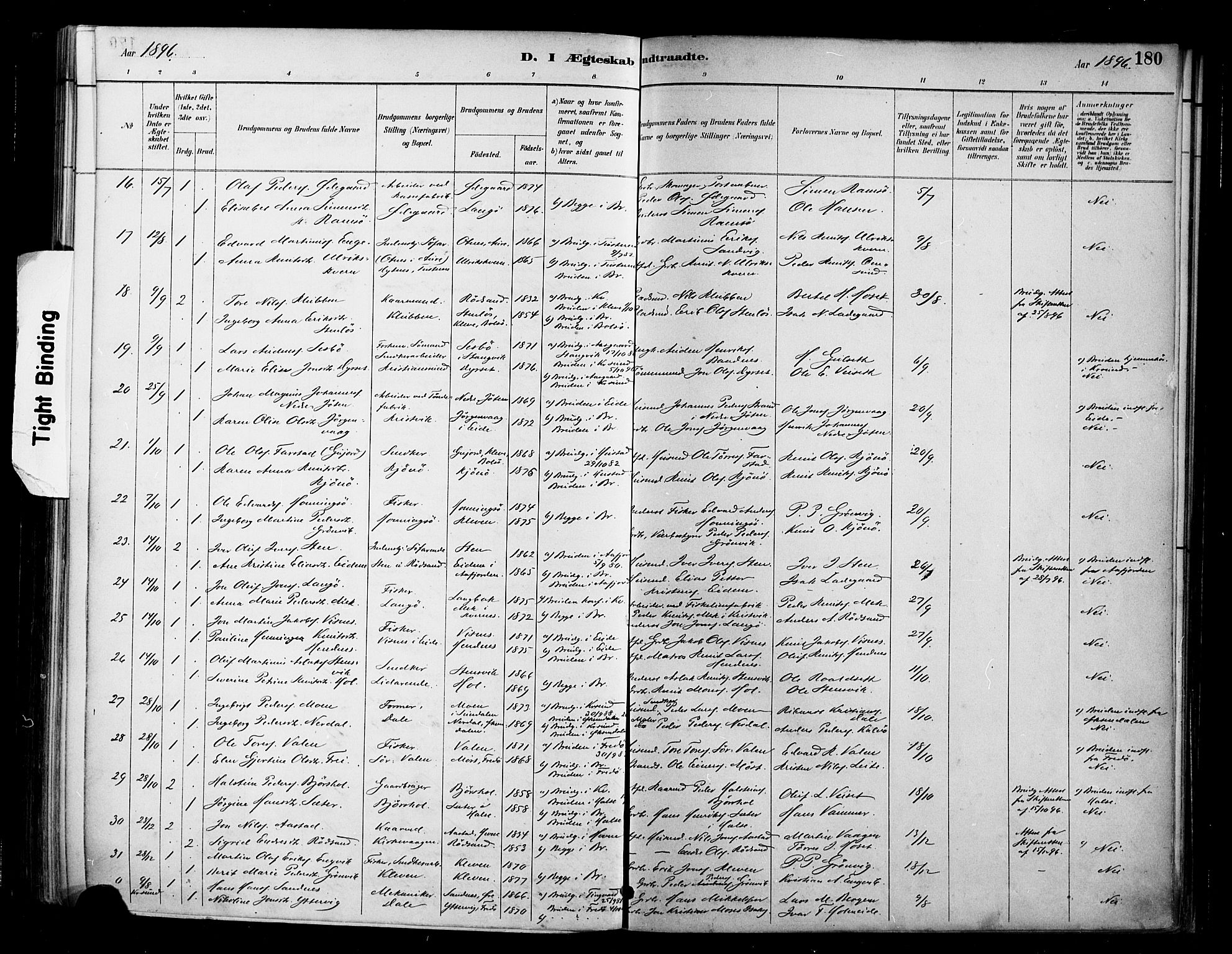 Ministerialprotokoller, klokkerbøker og fødselsregistre - Møre og Romsdal, AV/SAT-A-1454/569/L0819: Ministerialbok nr. 569A05, 1885-1899, s. 180