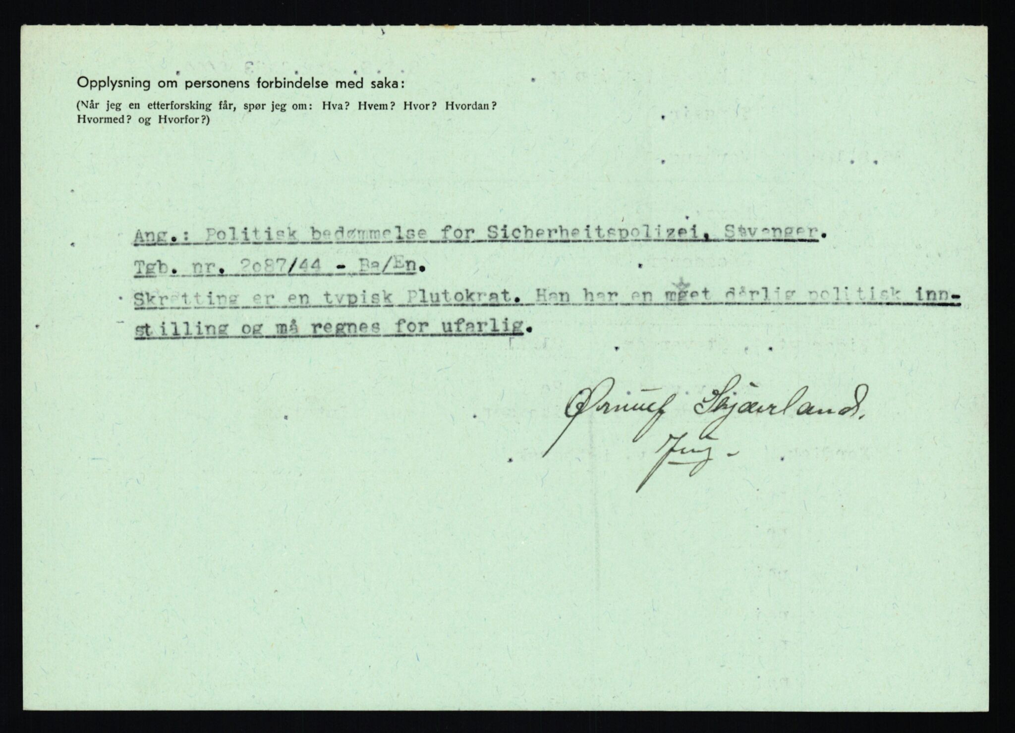 Statspolitiet - Hovedkontoret / Osloavdelingen, AV/RA-S-1329/C/Ca/L0014: Seterlien - Svartås, 1943-1945, s. 1496