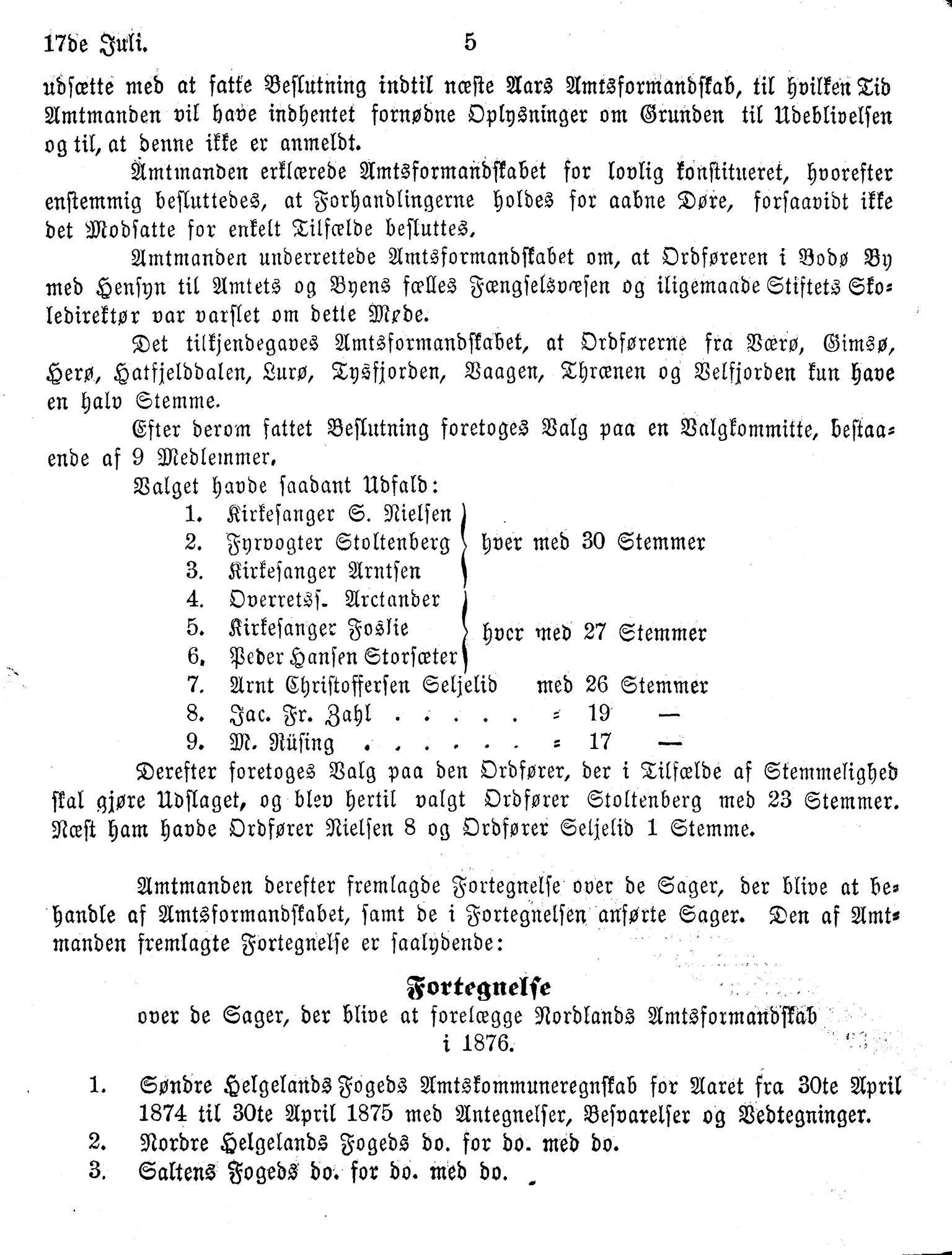 Nordland Fylkeskommune. Fylkestinget, AIN/NFK-17/176/A/Ac/L0010: Fylkestingsforhandlinger 1874-1880, 1874-1880