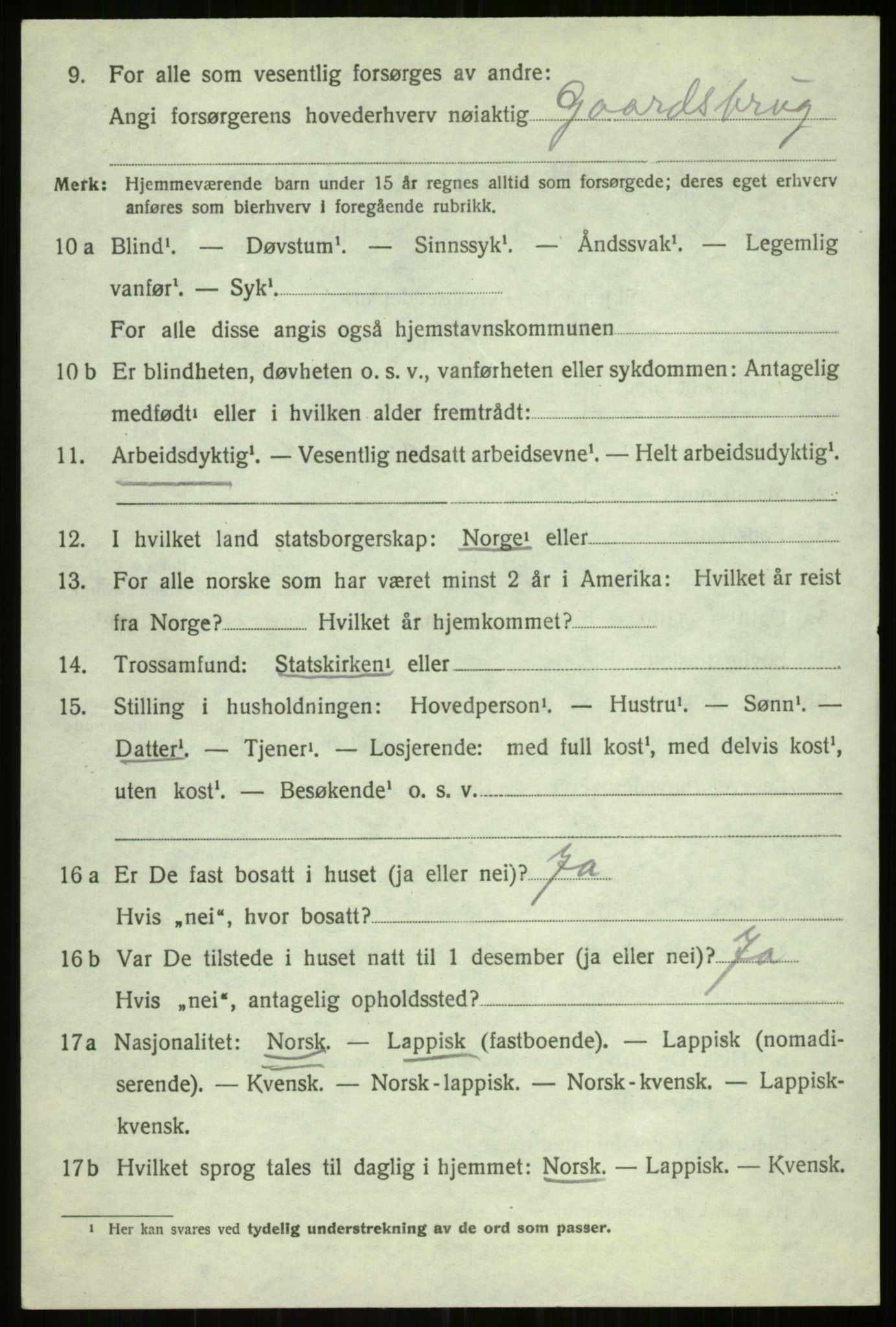 SATØ, Folketelling 1920 for 1933 Balsfjord herred, 1920, s. 3833