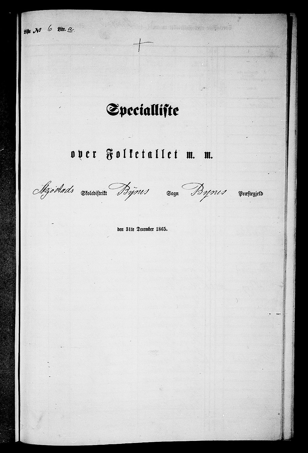 RA, Folketelling 1865 for 1655P Byneset prestegjeld, 1865, s. 104