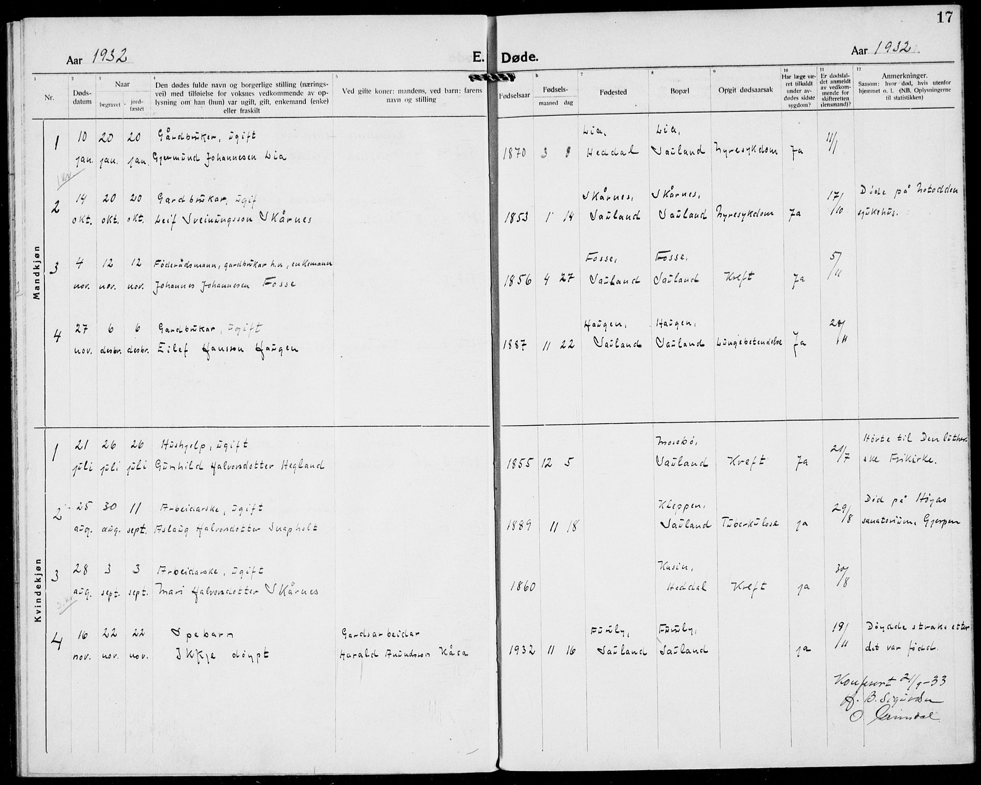 Hjartdal kirkebøker, AV/SAKO-A-270/F/Fb/L0002: Ministerialbok nr. II 2, 1880-1932, s. 17