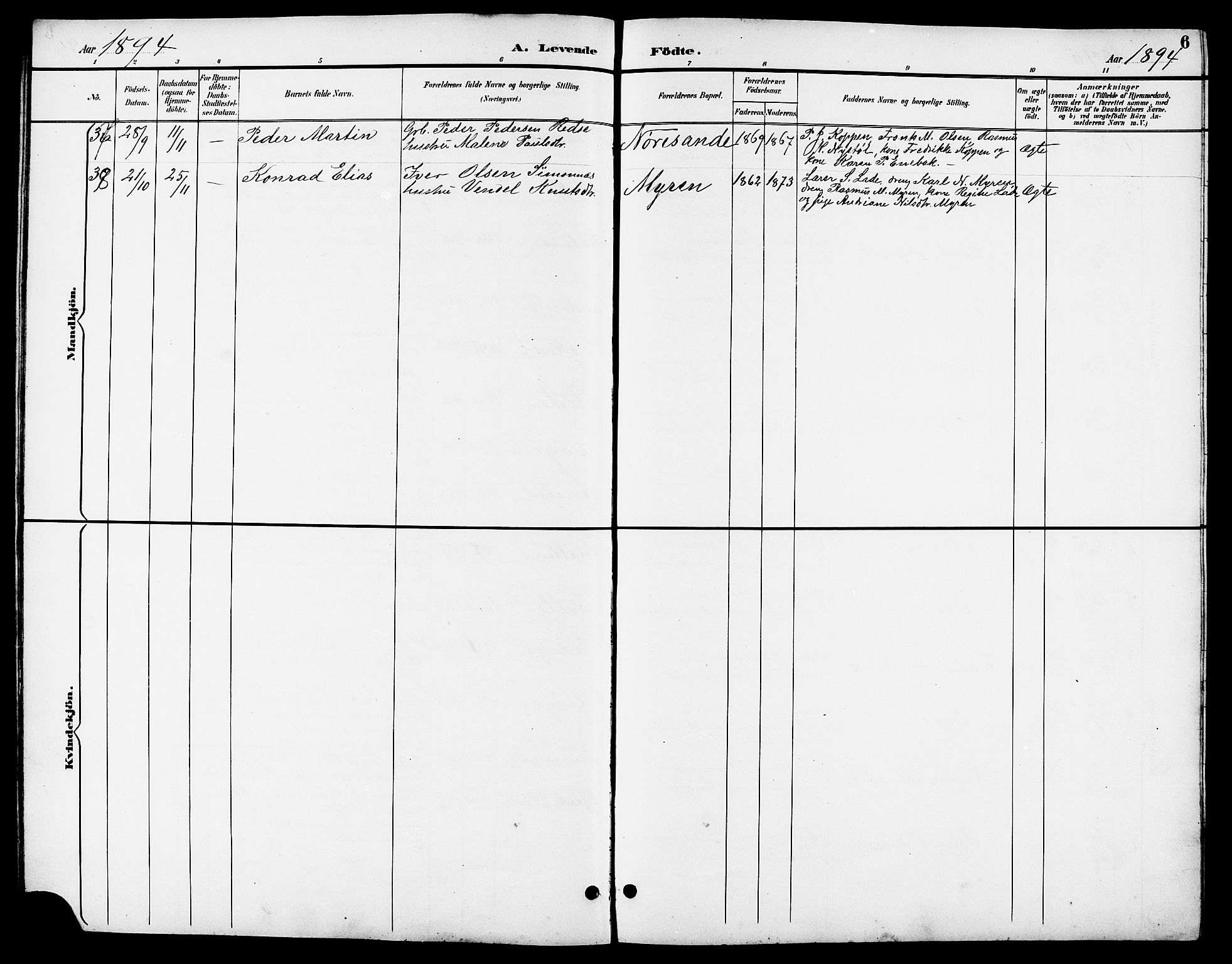 Ministerialprotokoller, klokkerbøker og fødselsregistre - Møre og Romsdal, AV/SAT-A-1454/503/L0049: Klokkerbok nr. 503C04, 1894-1915, s. 6