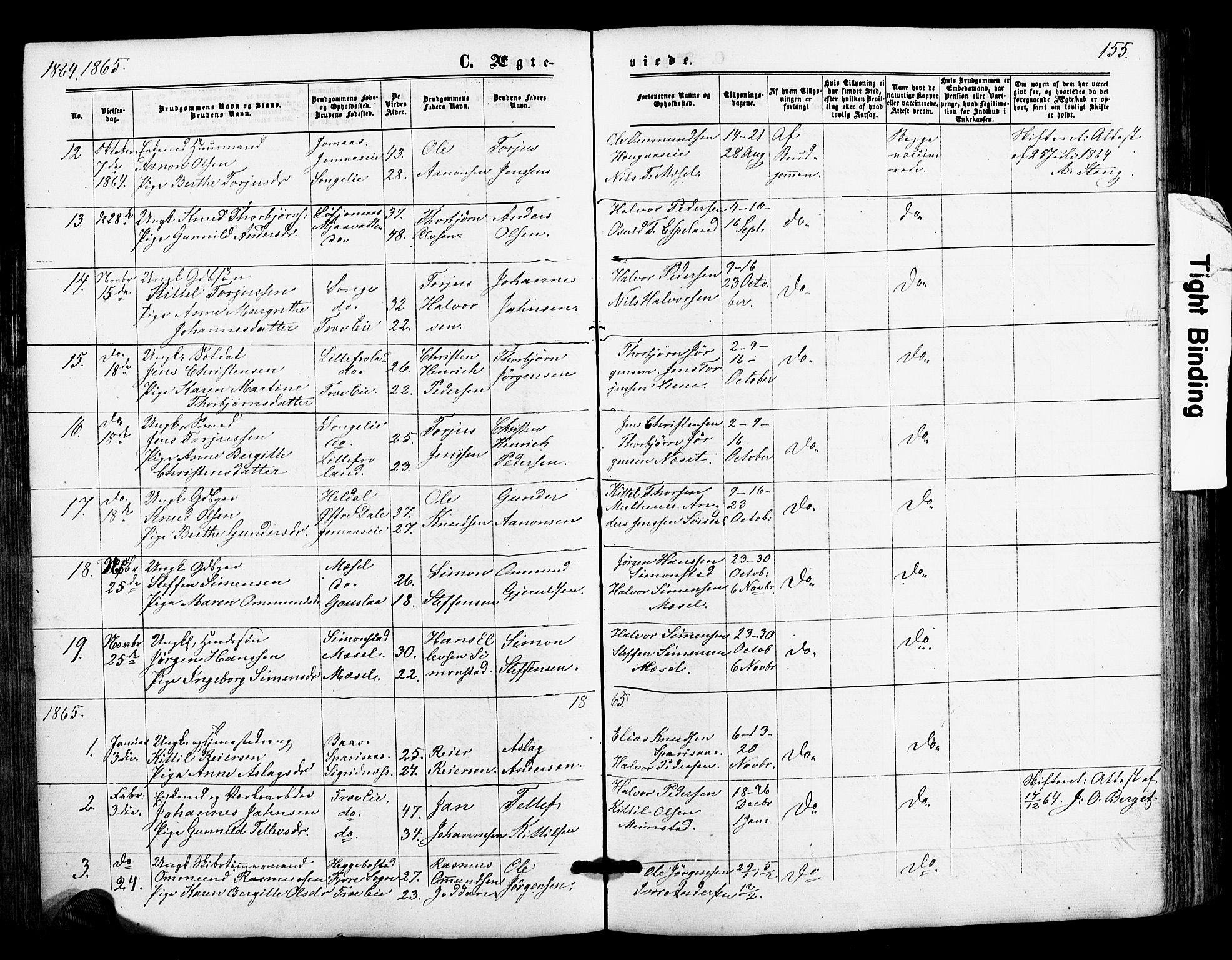 Froland sokneprestkontor, AV/SAK-1111-0013/F/Fa/L0003: Ministerialbok nr. A 3, 1864-1881, s. 155