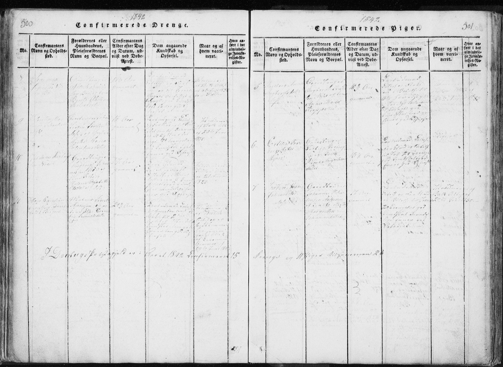 Ministerialprotokoller, klokkerbøker og fødselsregistre - Nordland, AV/SAT-A-1459/897/L1411: Klokkerbok nr. 897C01, 1820-1866, s. 500-501