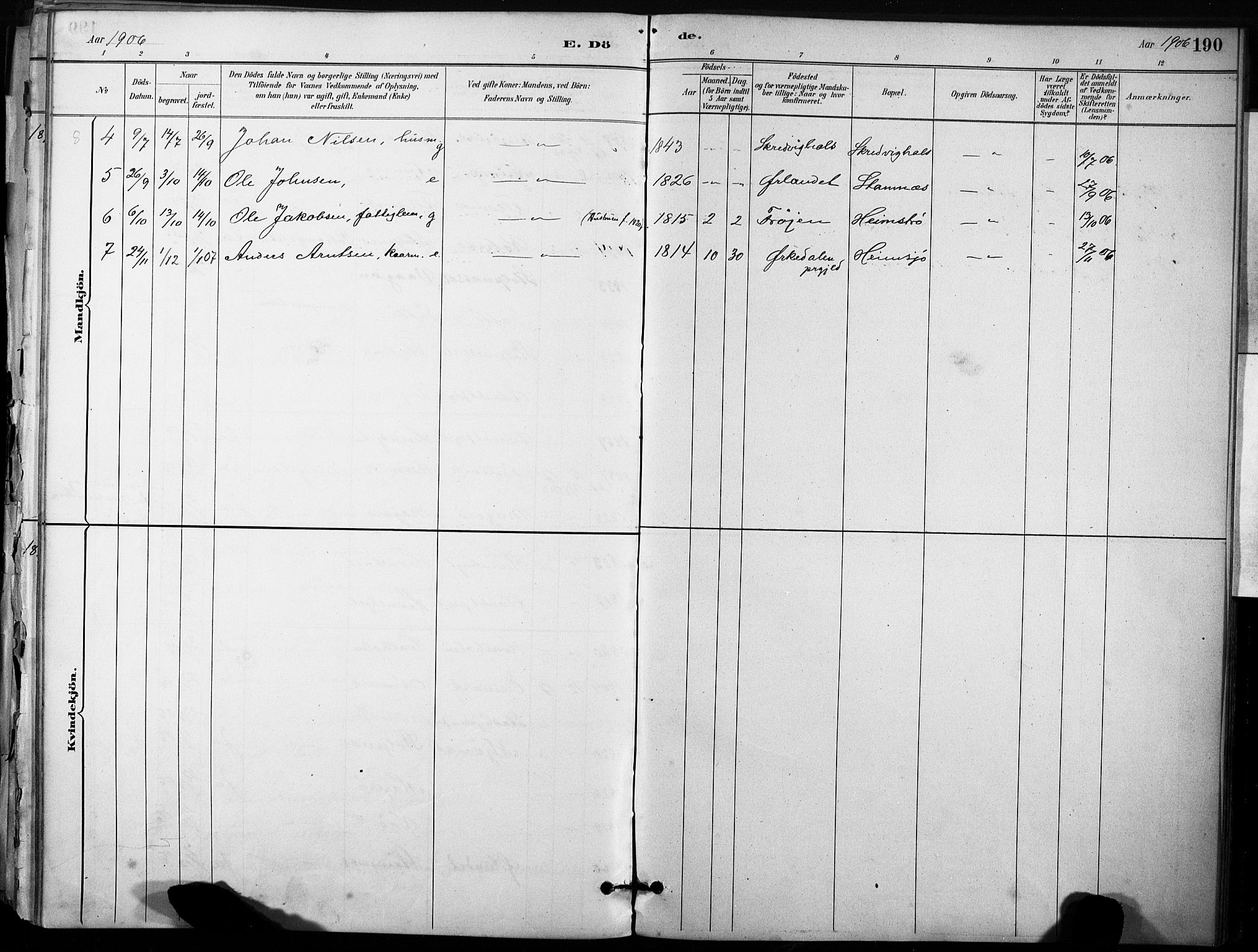 Ministerialprotokoller, klokkerbøker og fødselsregistre - Sør-Trøndelag, AV/SAT-A-1456/633/L0518: Ministerialbok nr. 633A01, 1884-1906, s. 190