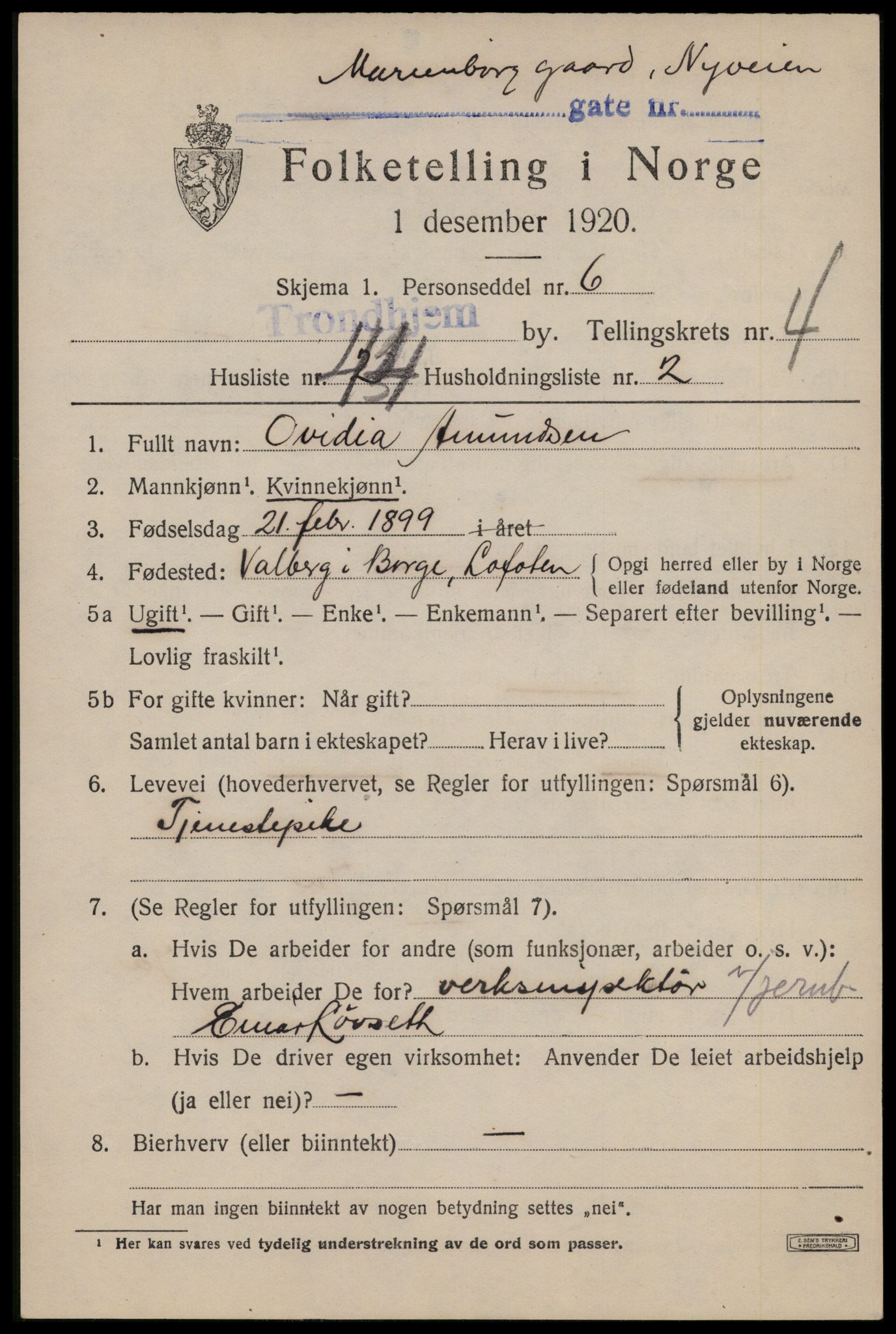 SAT, Folketelling 1920 for 1601 Trondheim kjøpstad, 1920, s. 38262