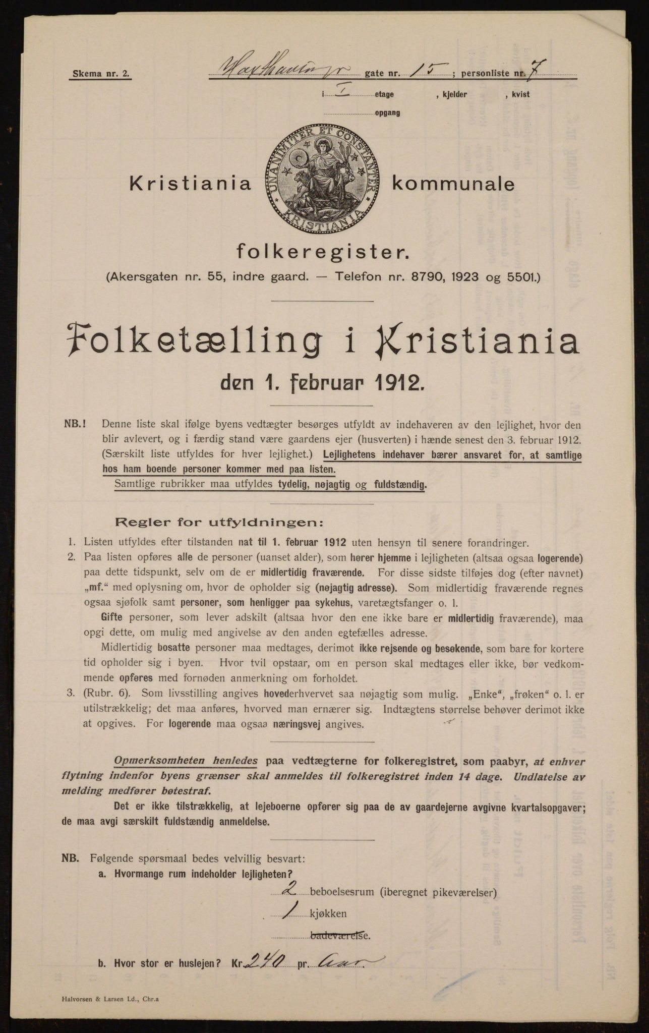 OBA, Kommunal folketelling 1.2.1912 for Kristiania, 1912, s. 36020