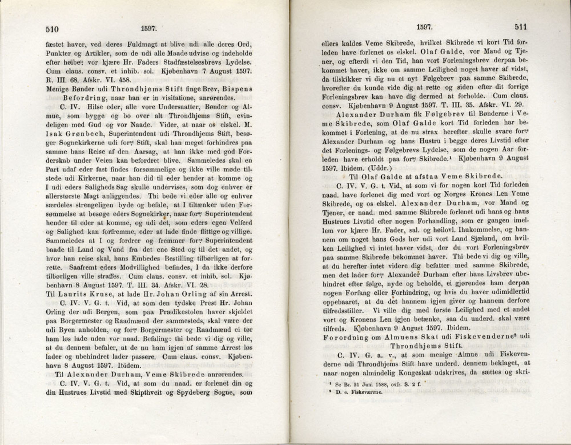 Publikasjoner utgitt av Det Norske Historiske Kildeskriftfond, PUBL/-/-/-: Norske Rigs-Registranter, bind 3, 1588-1602, s. 510-511