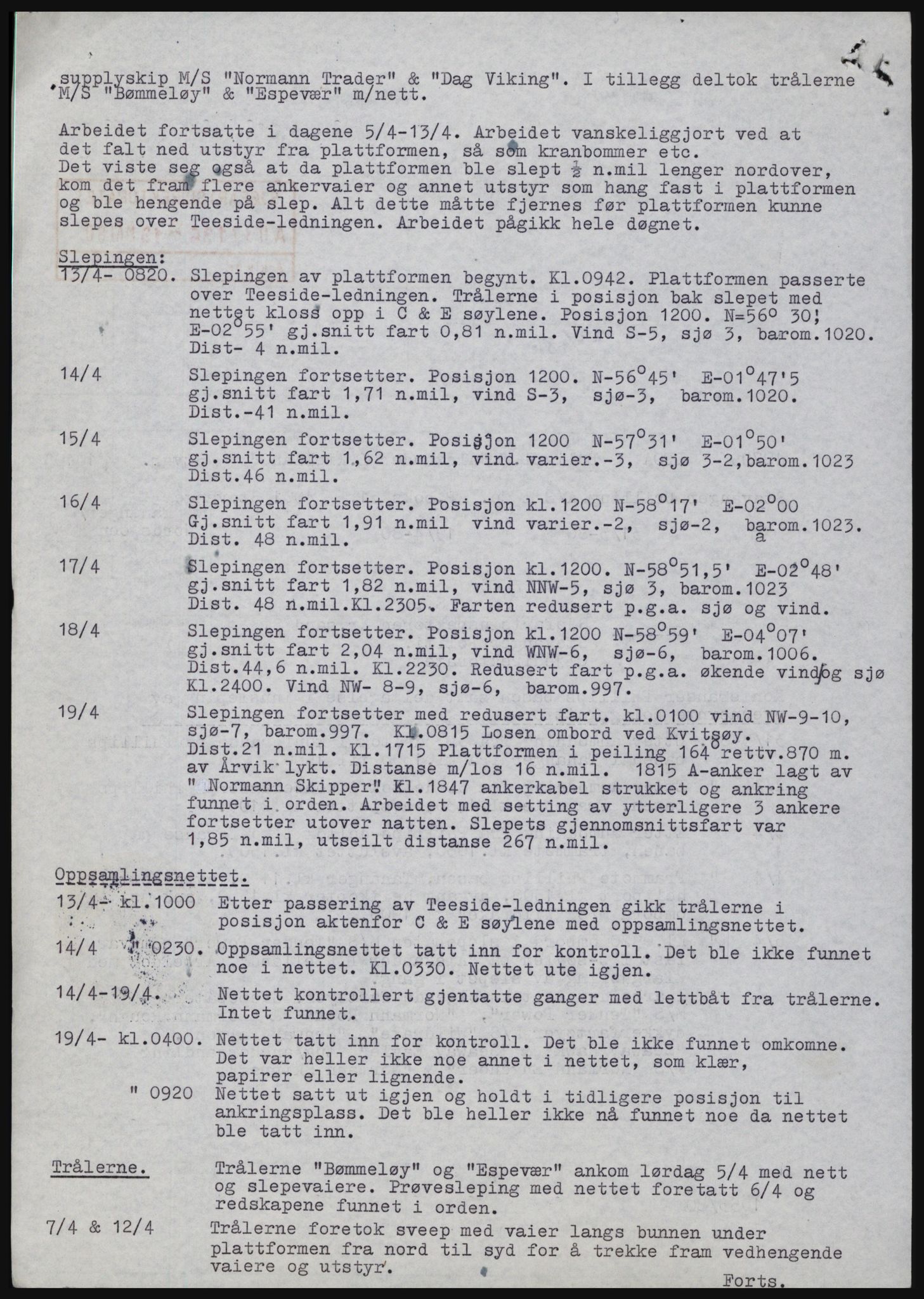 Sjøfartsdirektoratet med forløpere, generelt arkiv, RA/S-1407/D/Ds/Dsb/L0632: Flyttbare innretninger, 1981