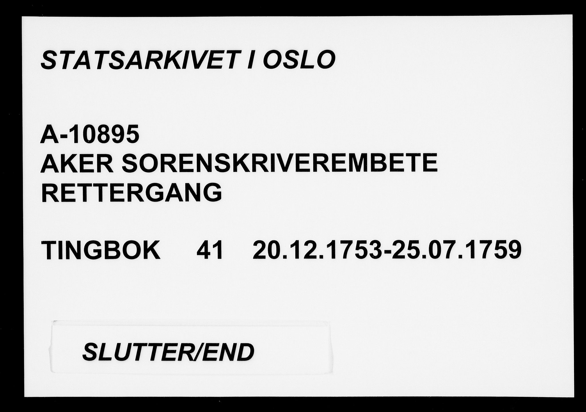 Aker sorenskriveri, AV/SAO-A-10895/F/Fb/L0041: Tingbok, 1753-1759