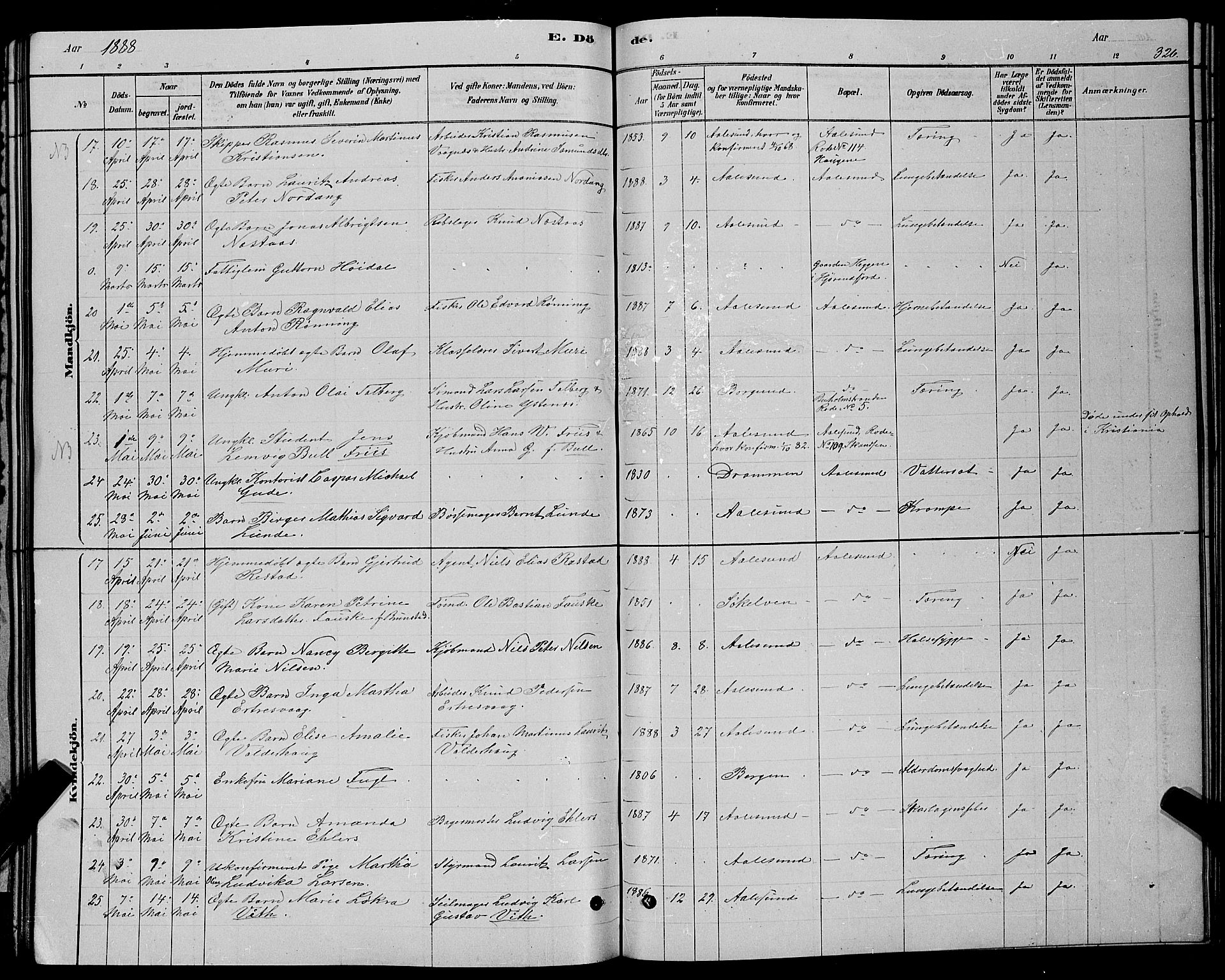 Ministerialprotokoller, klokkerbøker og fødselsregistre - Møre og Romsdal, AV/SAT-A-1454/529/L0466: Klokkerbok nr. 529C03, 1878-1888, s. 326