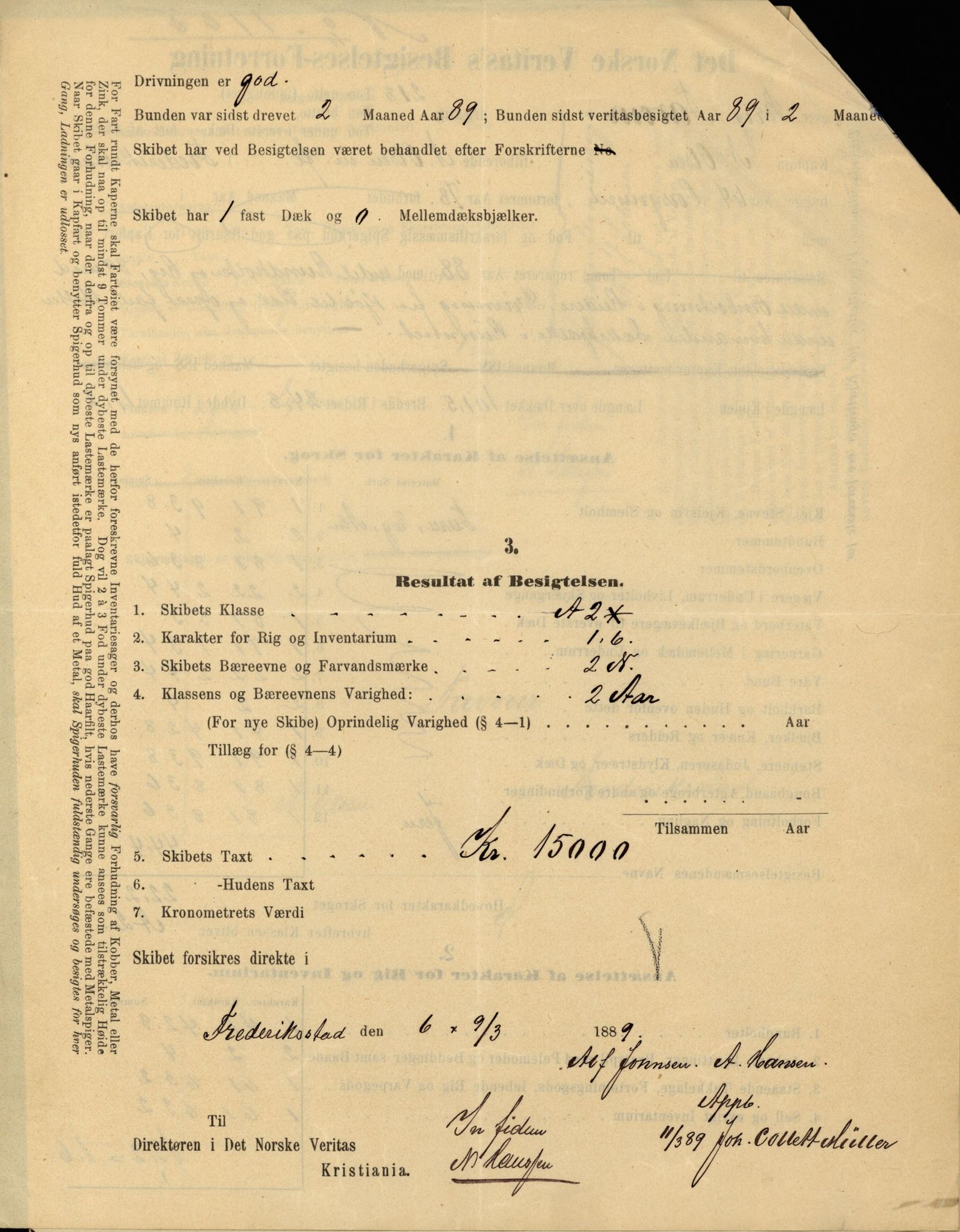 Pa 63 - Østlandske skibsassuranceforening, VEMU/A-1079/G/Ga/L0026/0005: Havaridokumenter / Kalliope, Kali, Maas, Favour, Lindesnæs, 1890, s. 76