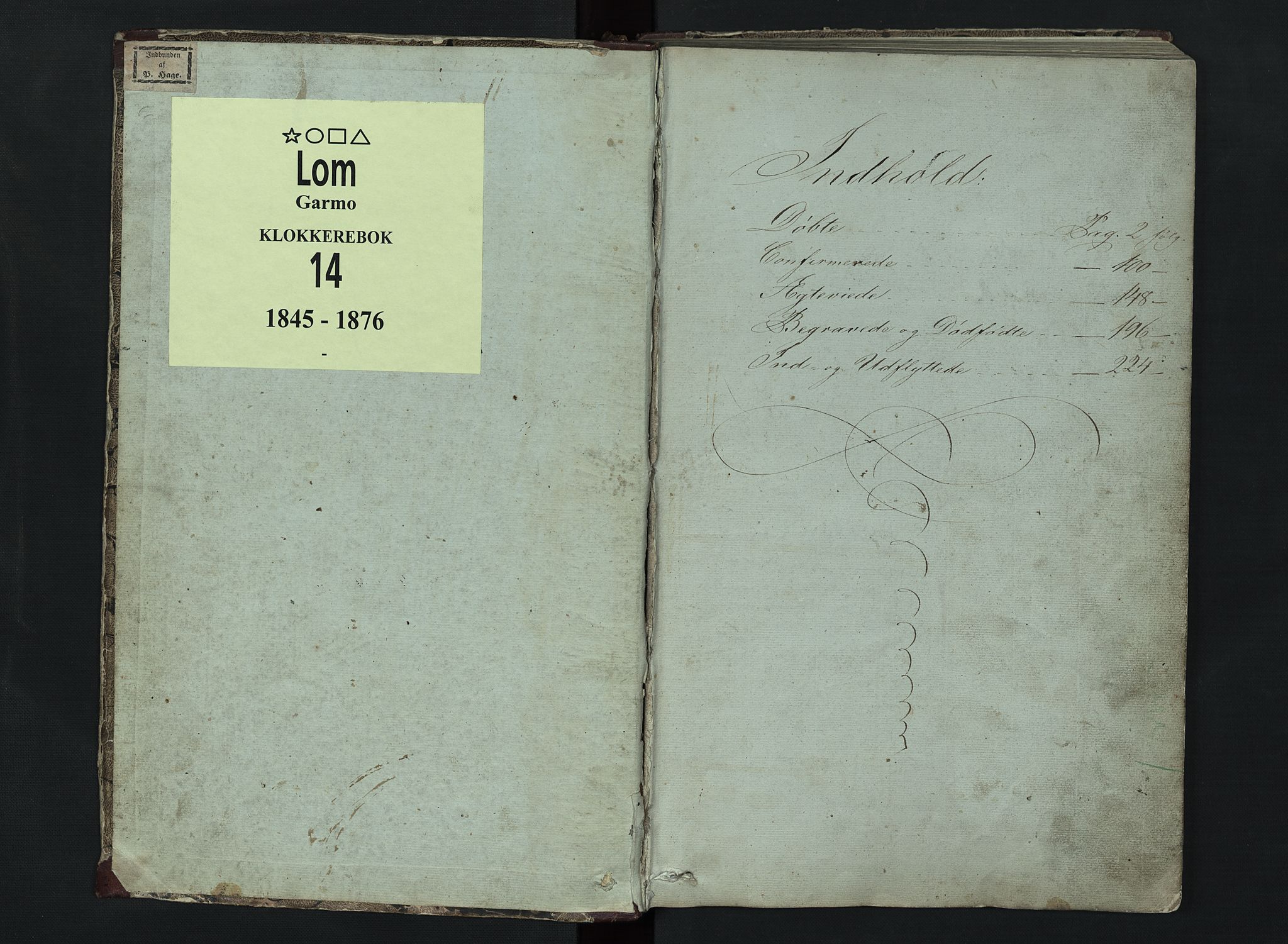 Lom prestekontor, SAH/PREST-070/L/L0014: Klokkerbok nr. 14, 1845-1876