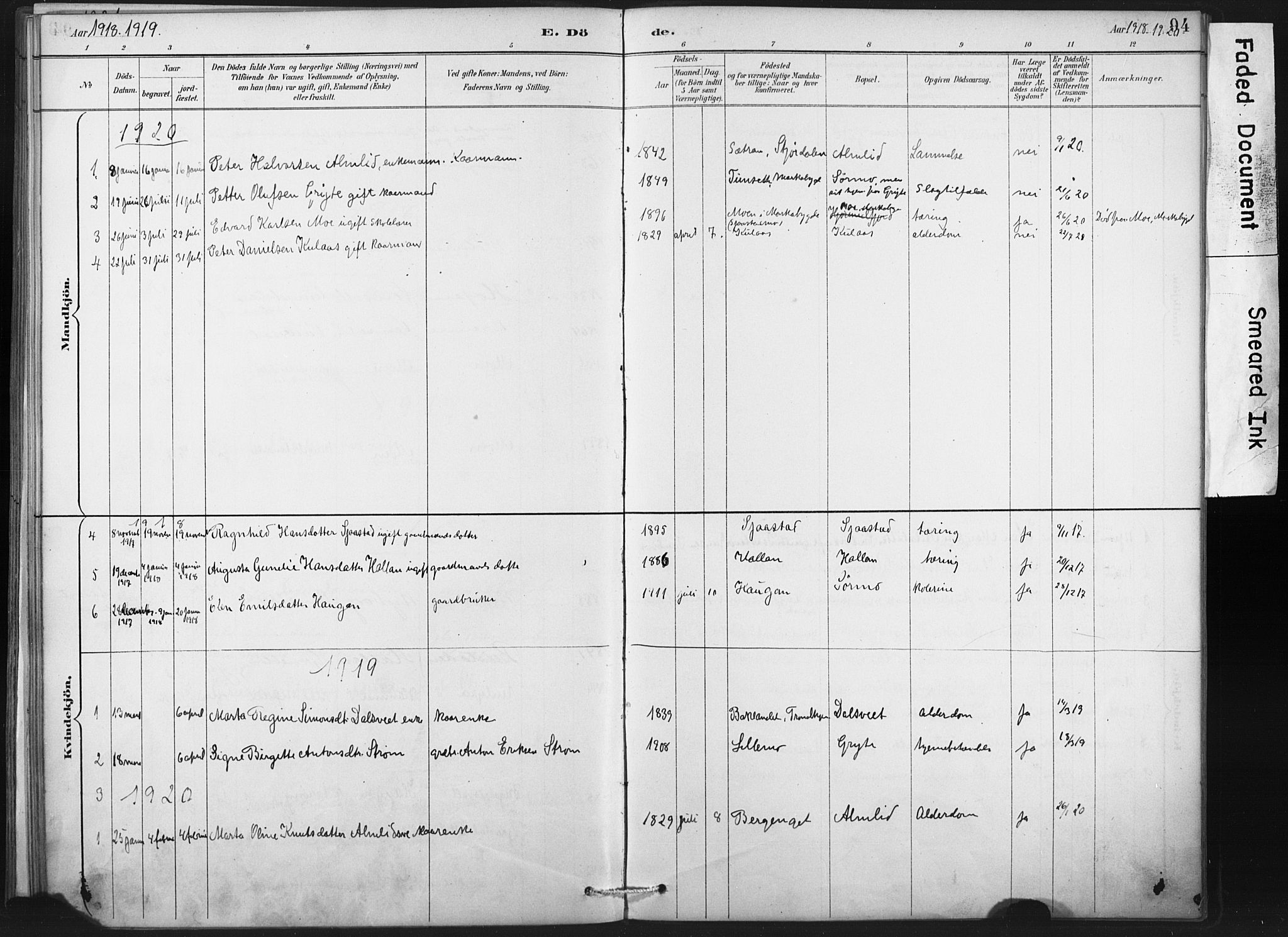Ministerialprotokoller, klokkerbøker og fødselsregistre - Nord-Trøndelag, AV/SAT-A-1458/718/L0175: Ministerialbok nr. 718A01, 1890-1923, s. 94