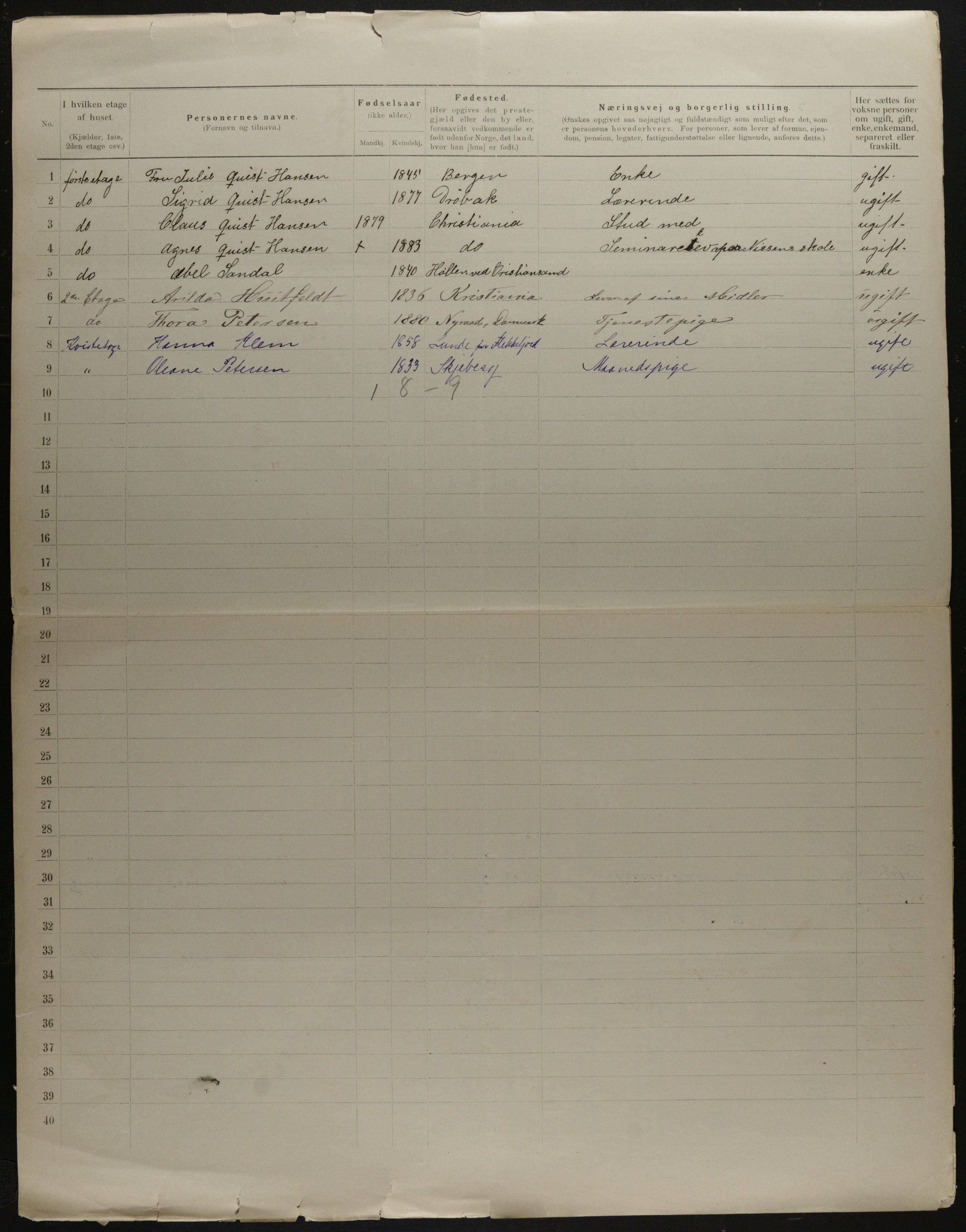 OBA, Kommunal folketelling 31.12.1901 for Kristiania kjøpstad, 1901, s. 18938