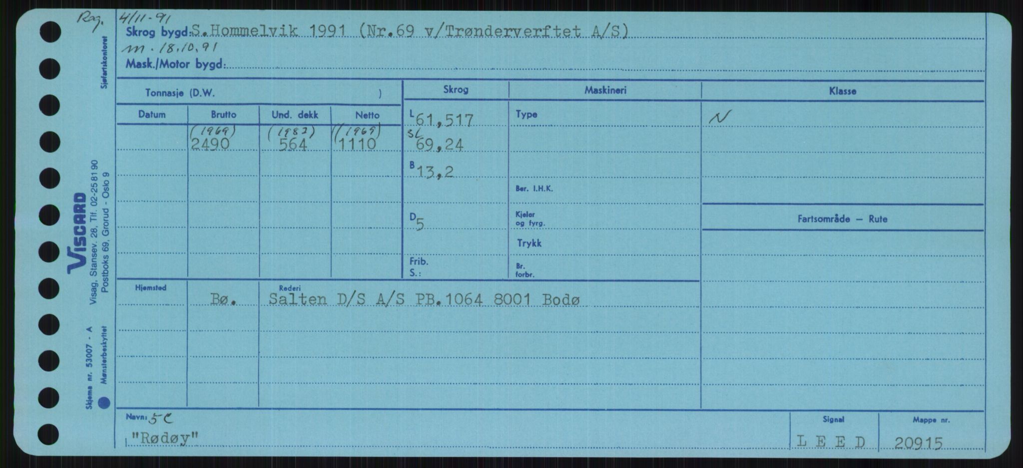 Sjøfartsdirektoratet med forløpere, Skipsmålingen, RA/S-1627/H/Ha/L0004/0002: Fartøy, Mas-R / Fartøy, Odin-R, s. 963