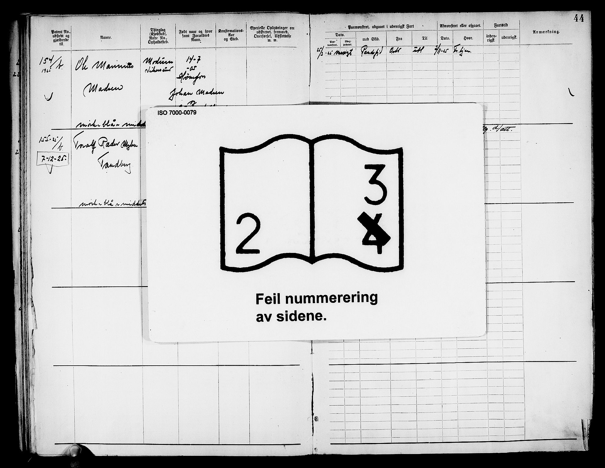 Drammen innrulleringsdistrikt, AV/SAKO-A-781/F/Fd/L0005: Midlertidige patenter, 1923-1926, s. 73