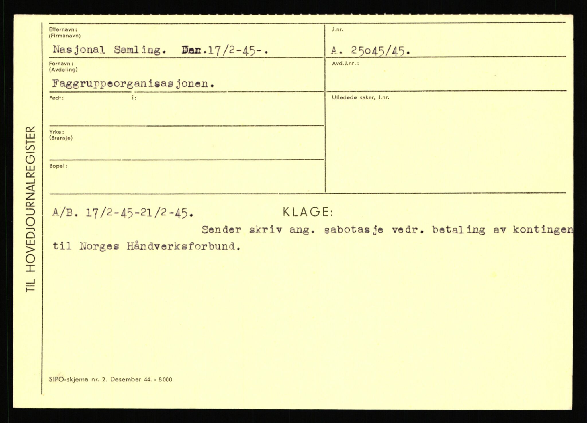 Statspolitiet - Hovedkontoret / Osloavdelingen, AV/RA-S-1329/C/Ca/L0011: Molberg - Nøstvold, 1943-1945, s. 1262