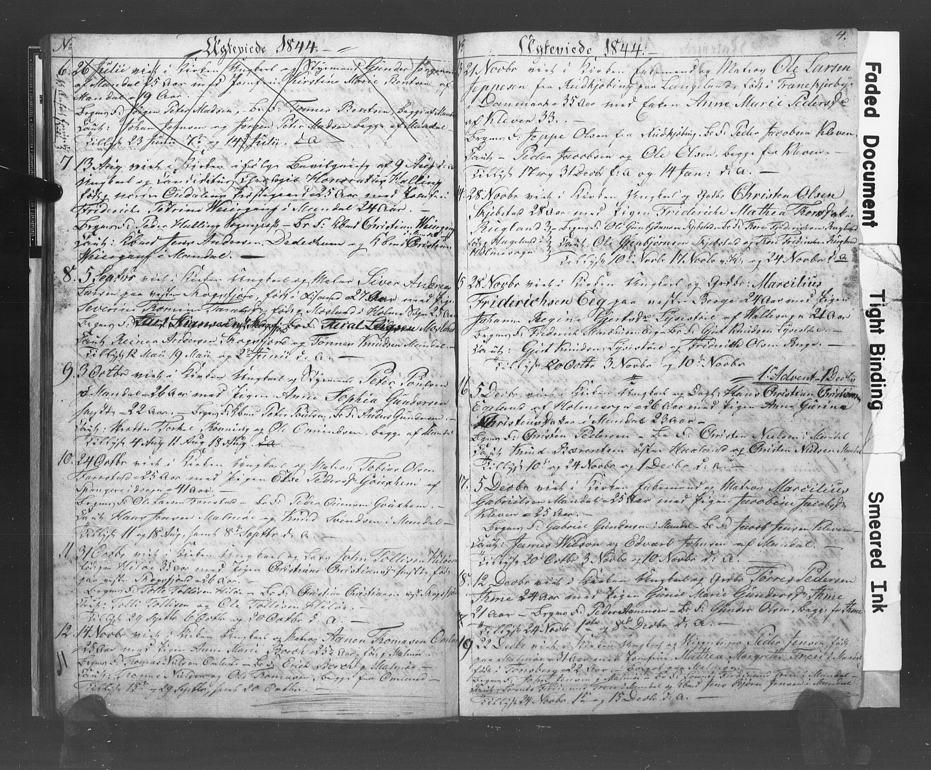 Mandal sokneprestkontor, AV/SAK-1111-0030/F/Fb/Fba/L0005: Klokkerbok nr. B 1E, 1842-1845, s. 45
