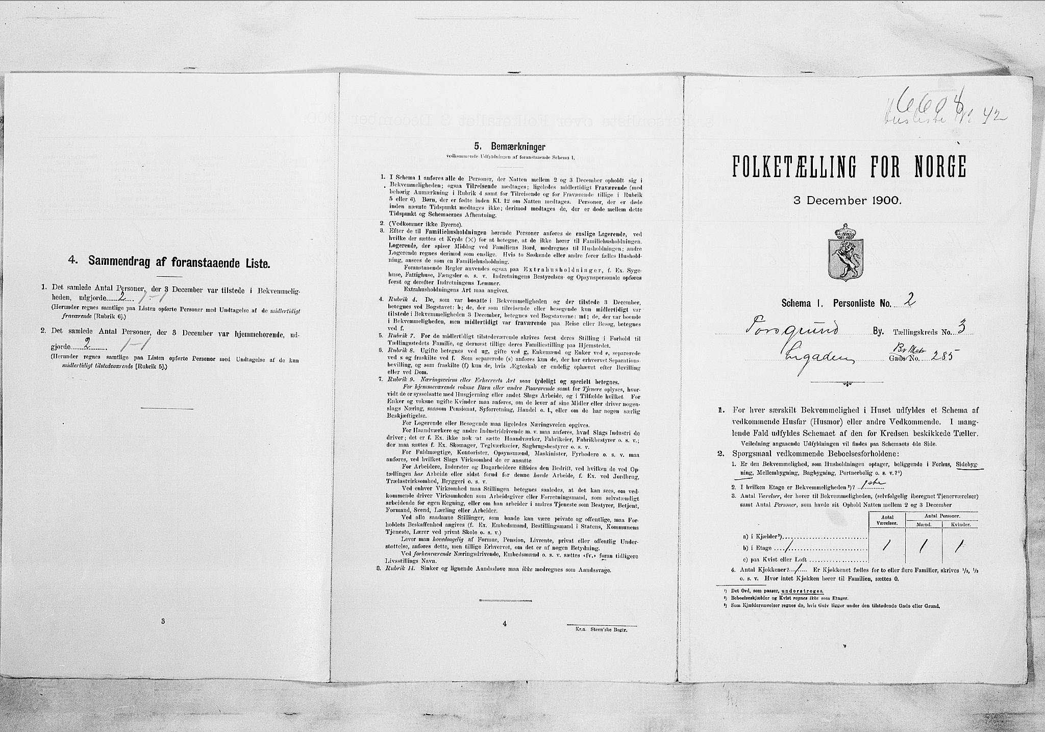 SAKO, Folketelling 1900 for 0805 Porsgrunn kjøpstad, 1900, s. 508
