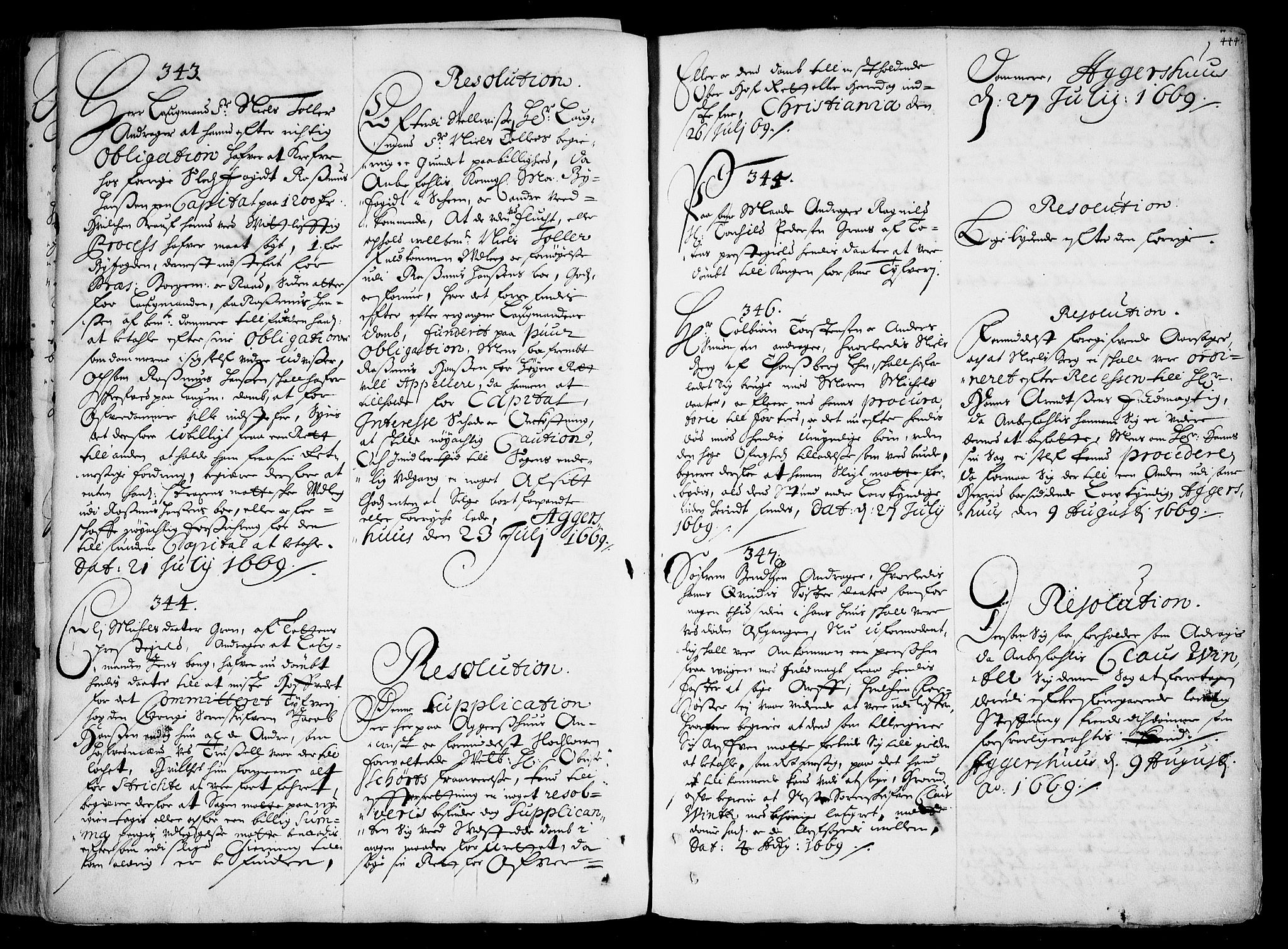 Stattholderembetet 1572-1771, AV/RA-EA-2870/Ad/L0001: Supplikasjons- og resolusjonsprotokoll, 1662-1669, s. 443b-444a