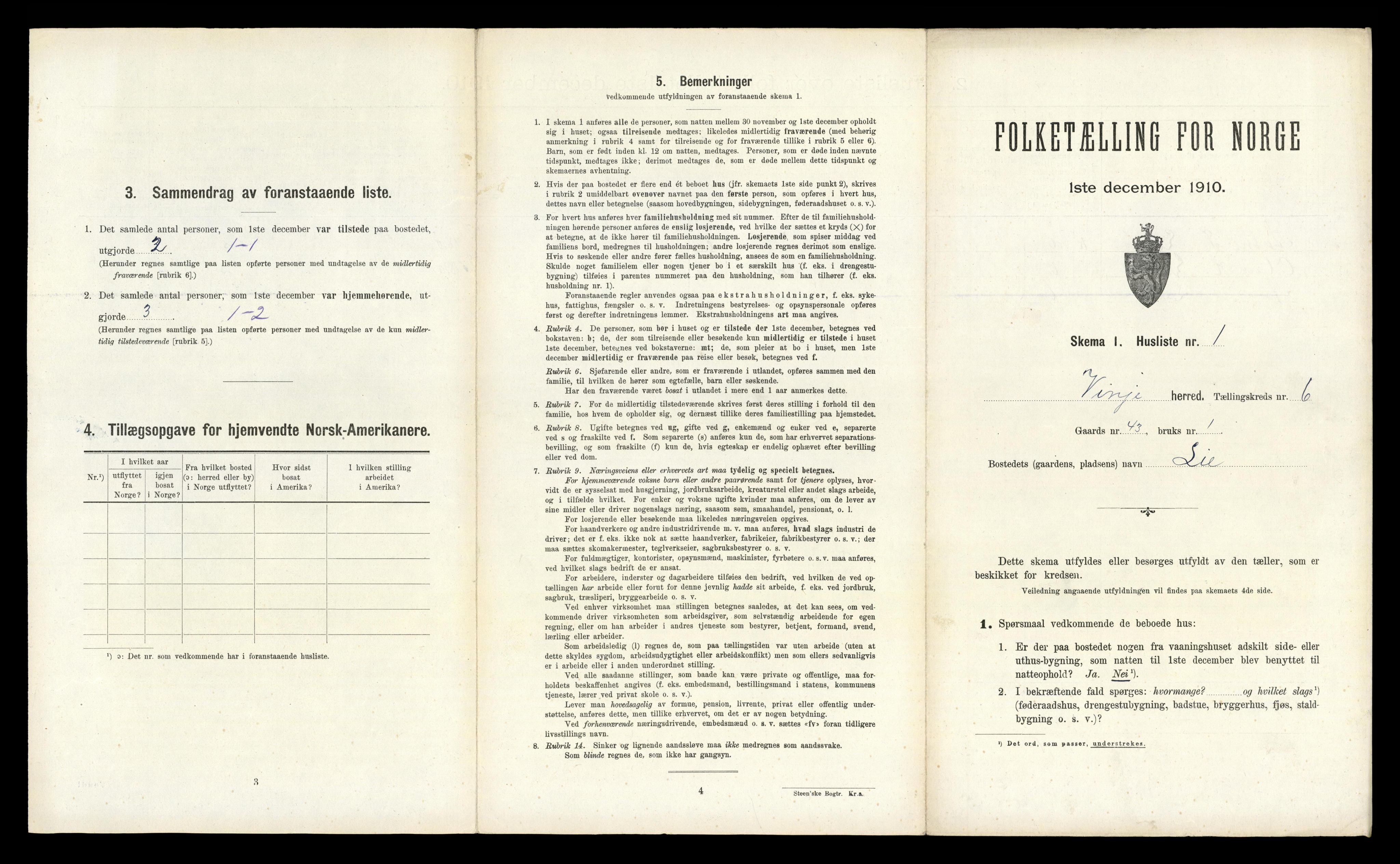 RA, Folketelling 1910 for 0834 Vinje herred, 1910, s. 264
