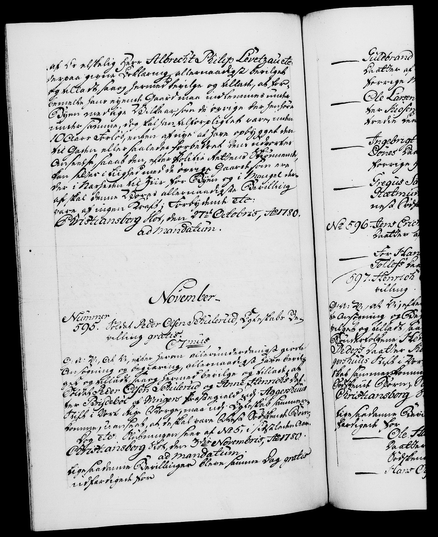 Danske Kanselli 1572-1799, RA/EA-3023/F/Fc/Fca/Fcaa/L0048: Norske registre, 1779-1781, s. 437b