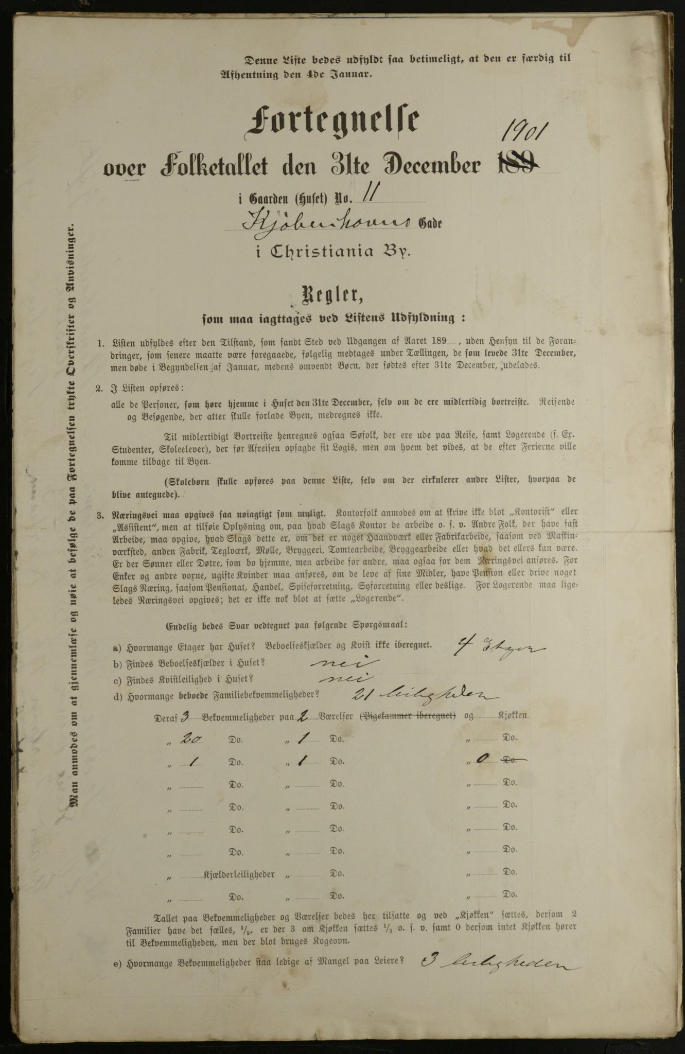 OBA, Kommunal folketelling 31.12.1901 for Kristiania kjøpstad, 1901, s. 8490