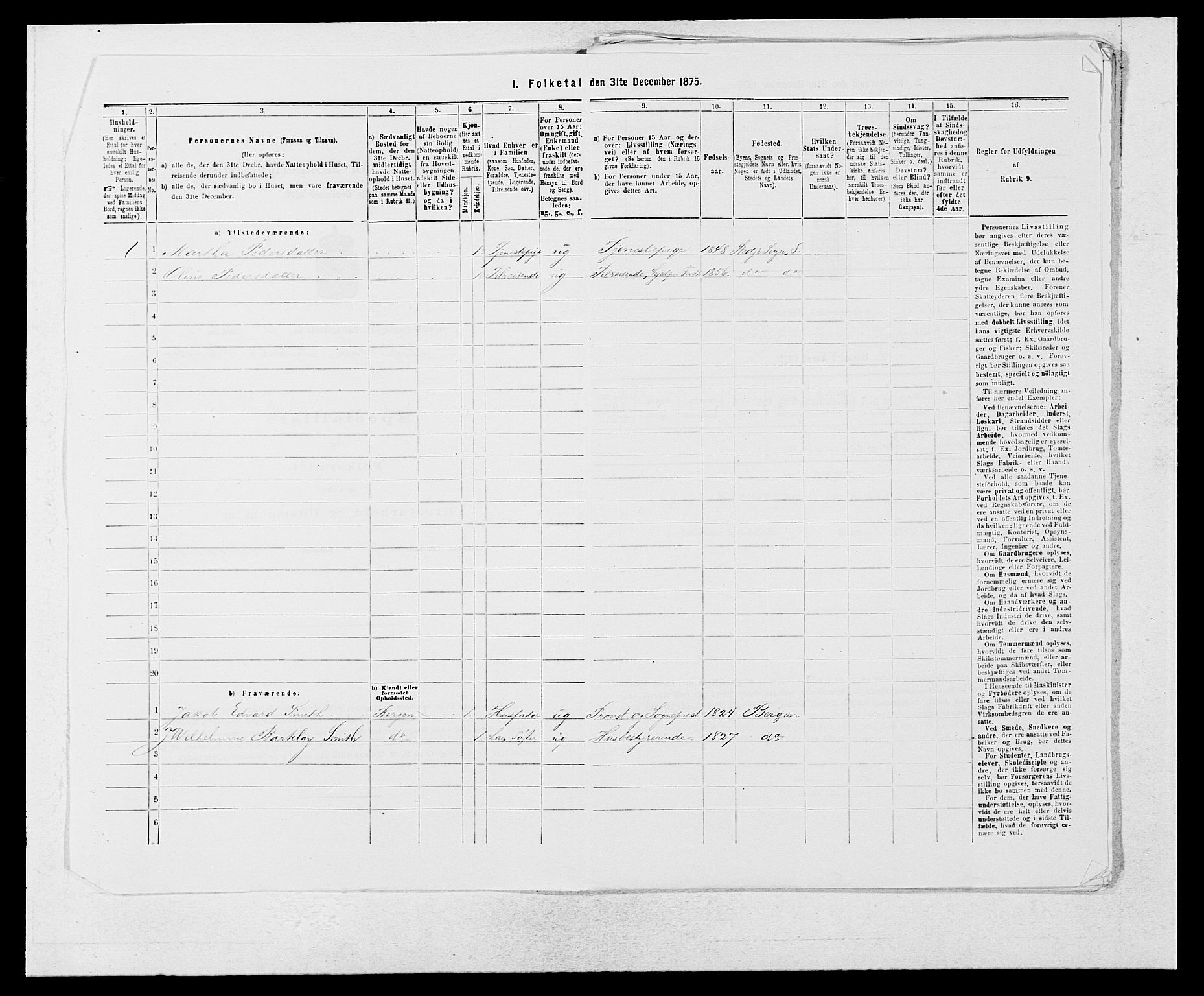 SAB, Folketelling 1875 for 1420P Sogndal prestegjeld, 1875, s. 597