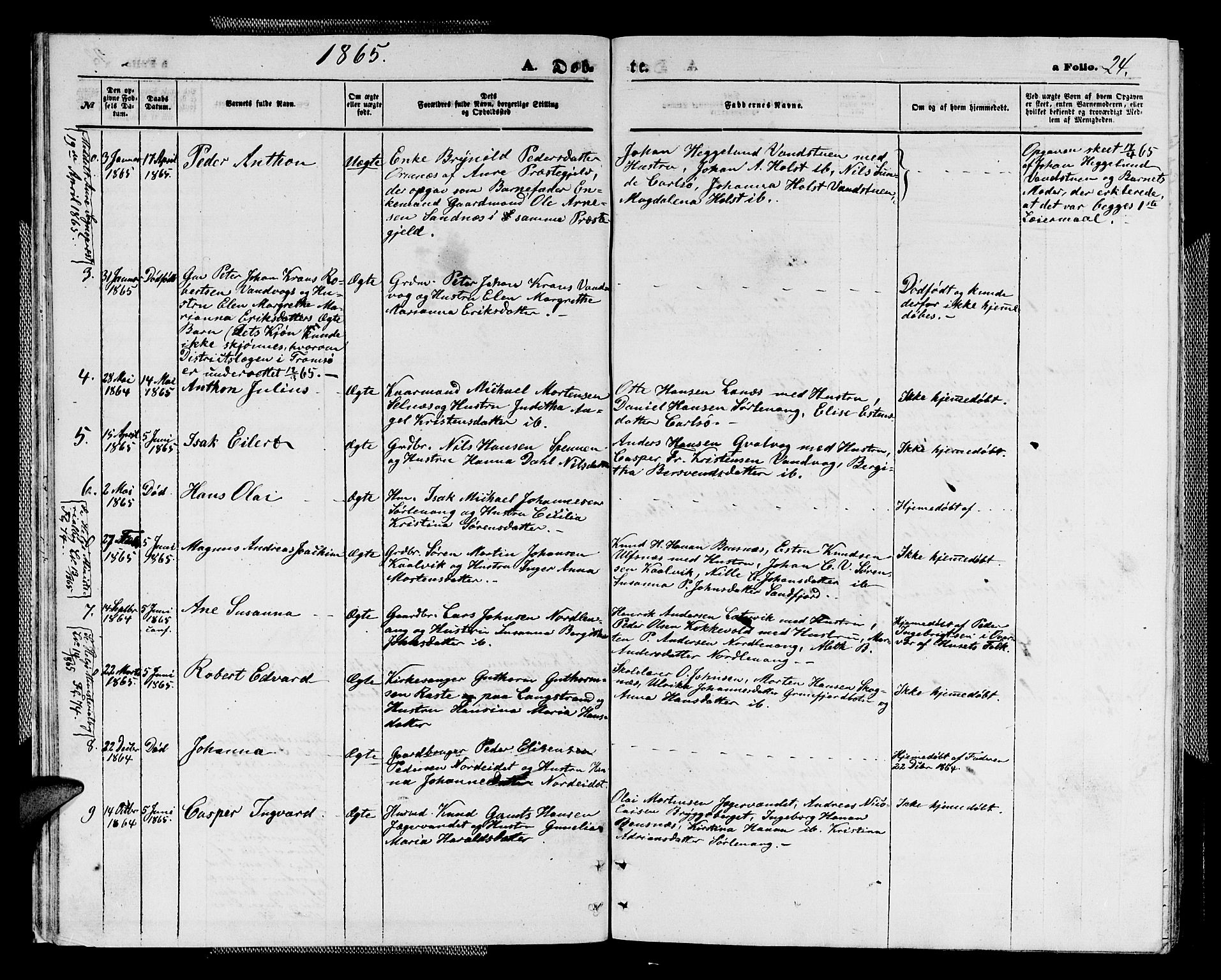 Karlsøy sokneprestembete, AV/SATØ-S-1299/H/Ha/Hab/L0003klokker: Klokkerbok nr. 3, 1862-1877, s. 24