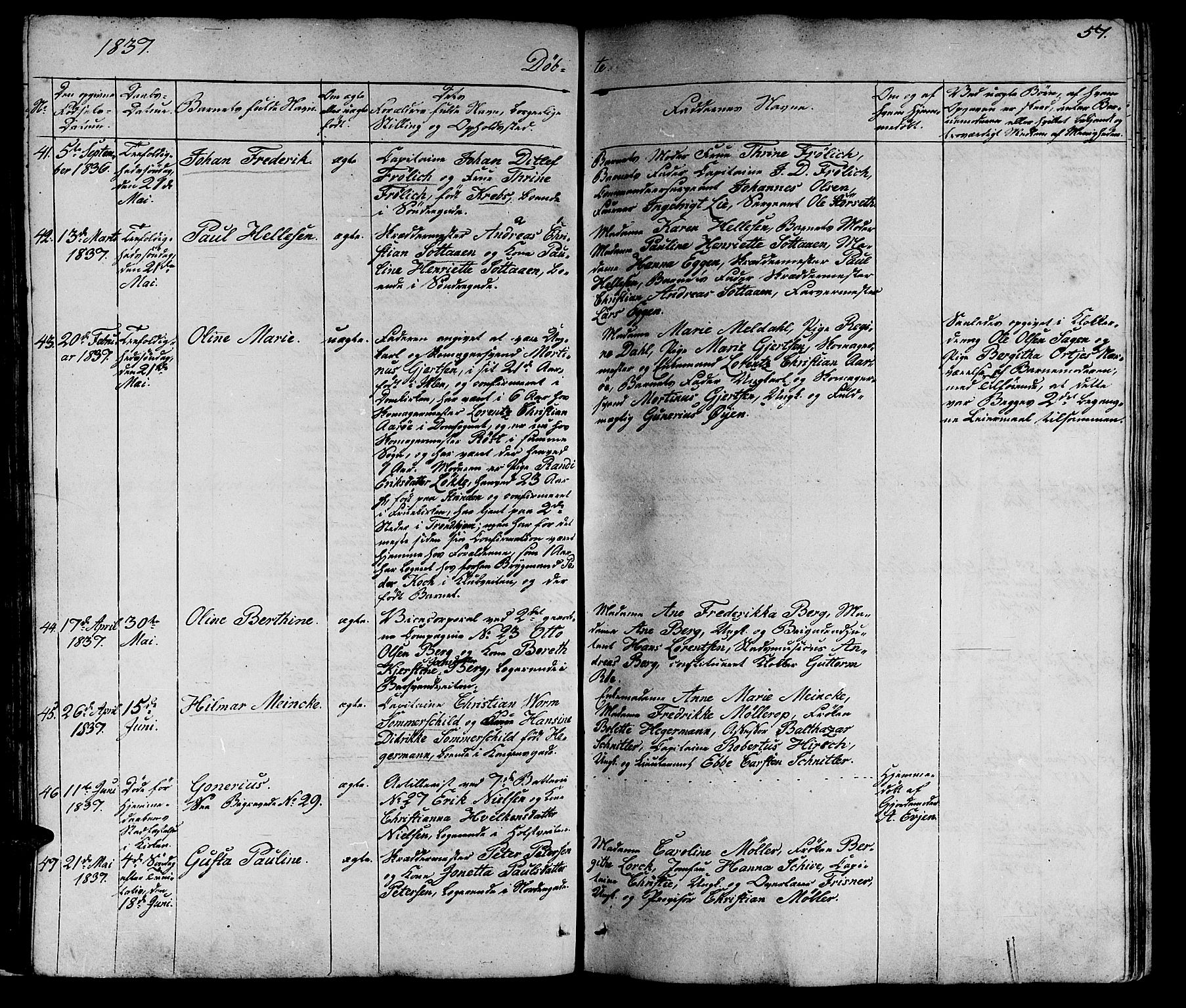 Ministerialprotokoller, klokkerbøker og fødselsregistre - Sør-Trøndelag, SAT/A-1456/602/L0136: Klokkerbok nr. 602C04, 1833-1845, s. 57