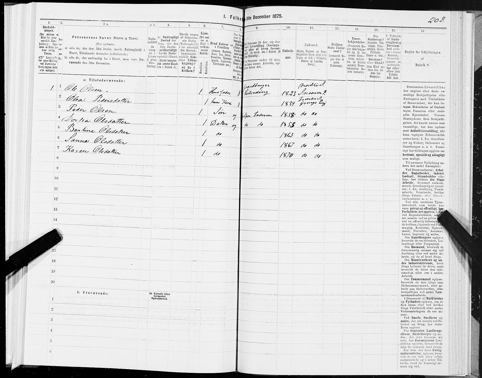 SAT, Folketelling 1875 for 1742P Grong prestegjeld, 1875, s. 4203