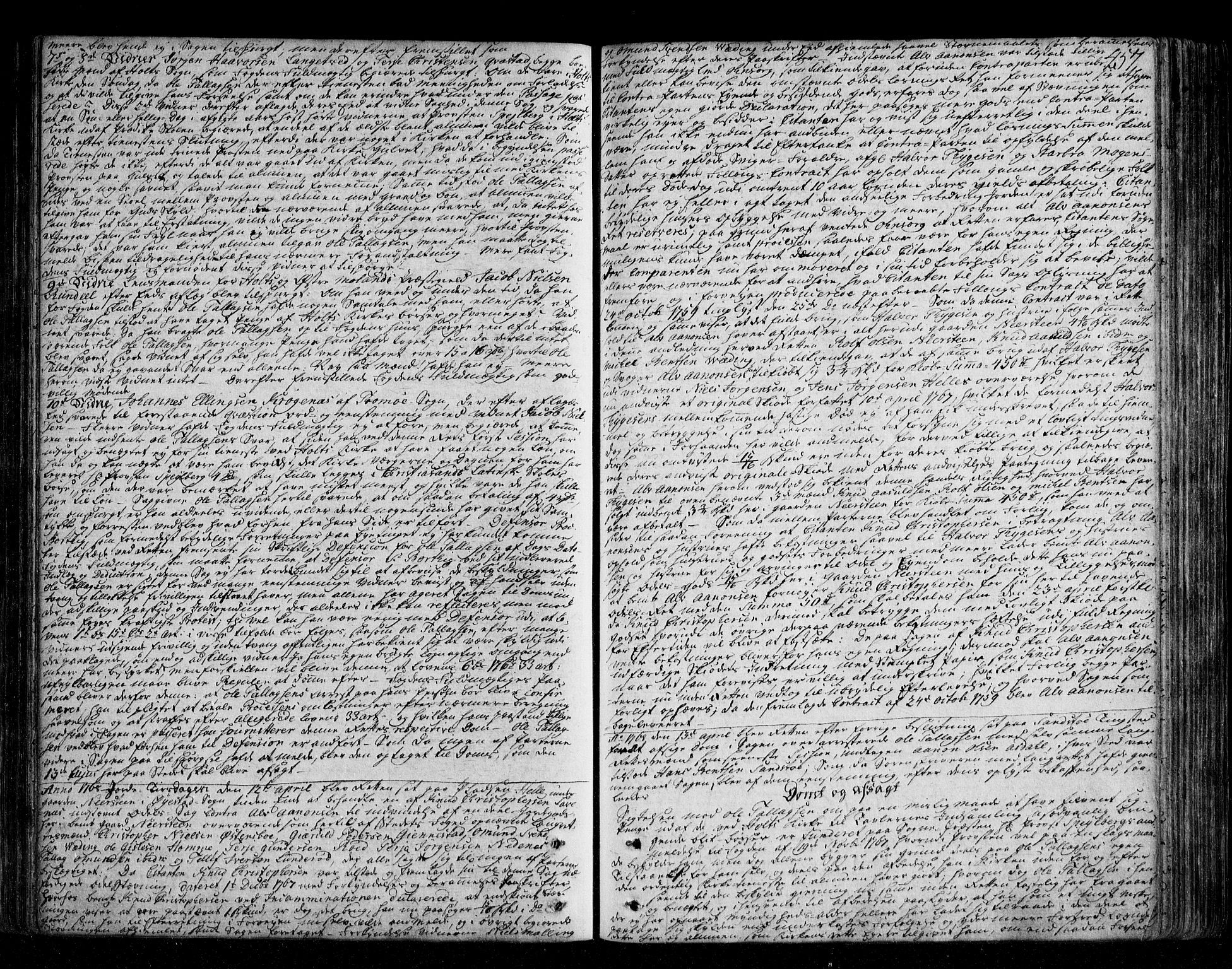 Nedenes sorenskriveri før 1824, SAK/1221-0007/F/Fa/L0032: Tingbok med register nr 27, 1762-1769, s. 456b-457a