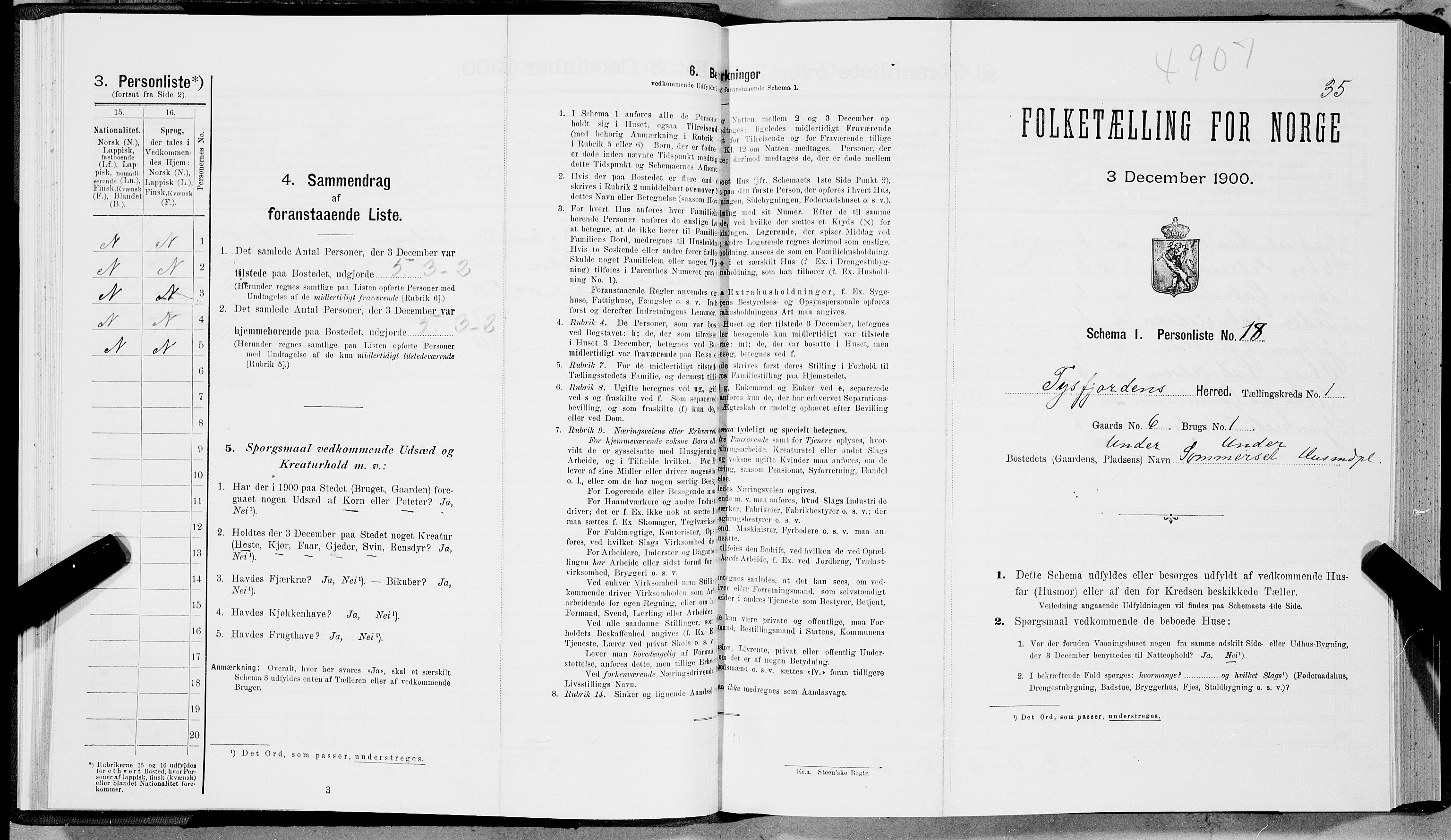 SAT, Folketelling 1900 for 1850 Tysfjord herred, 1900, s. 48