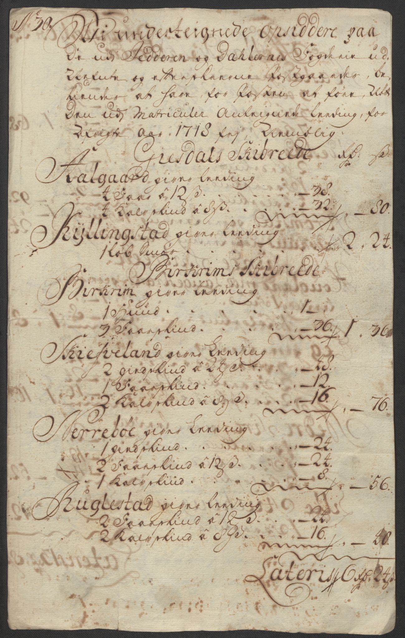 Rentekammeret inntil 1814, Reviderte regnskaper, Fogderegnskap, AV/RA-EA-4092/R46/L2743: Fogderegnskap Jæren og Dalane, 1718, s. 355