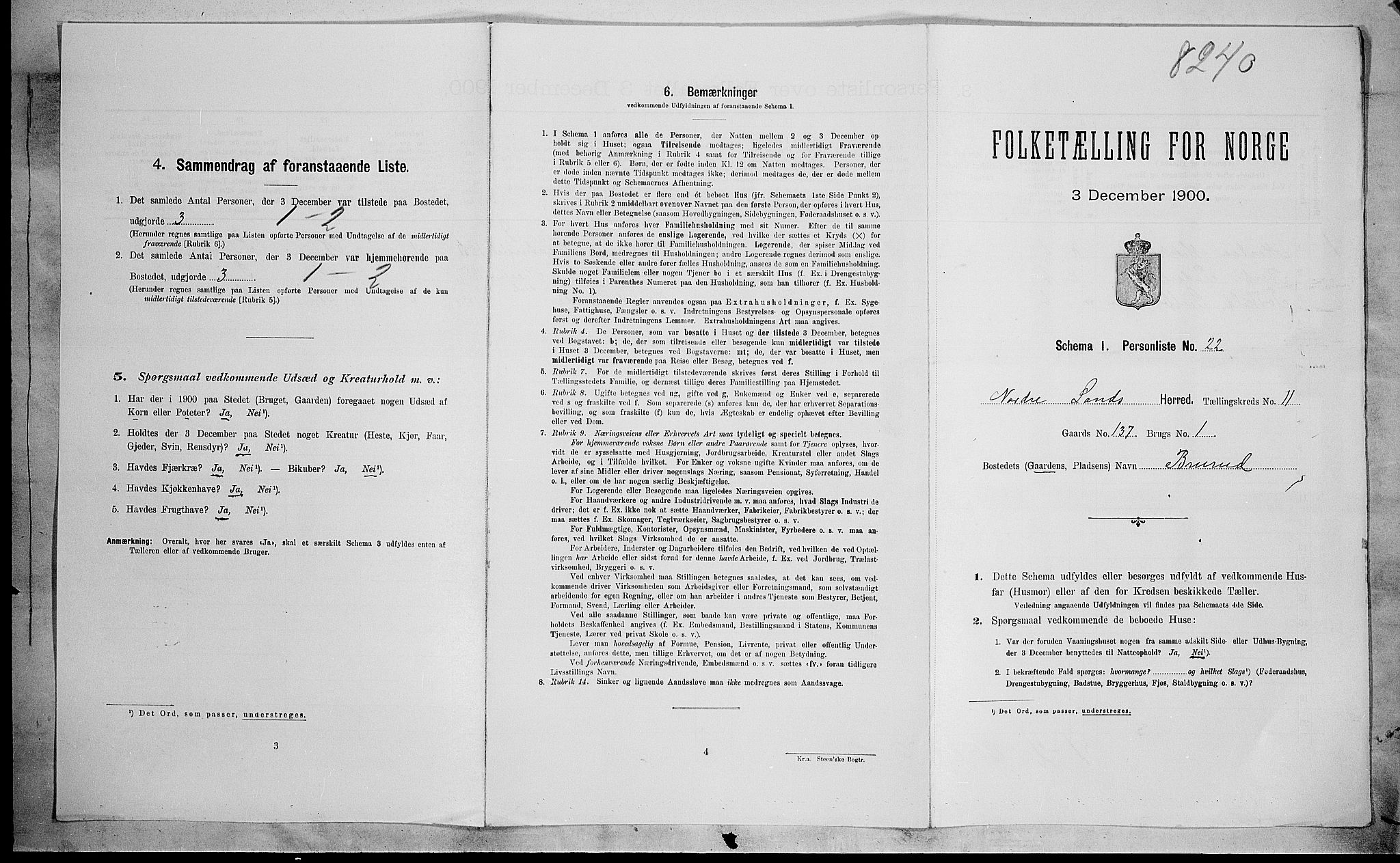 SAH, Folketelling 1900 for 0538 Nordre Land herred, 1900, s. 1372