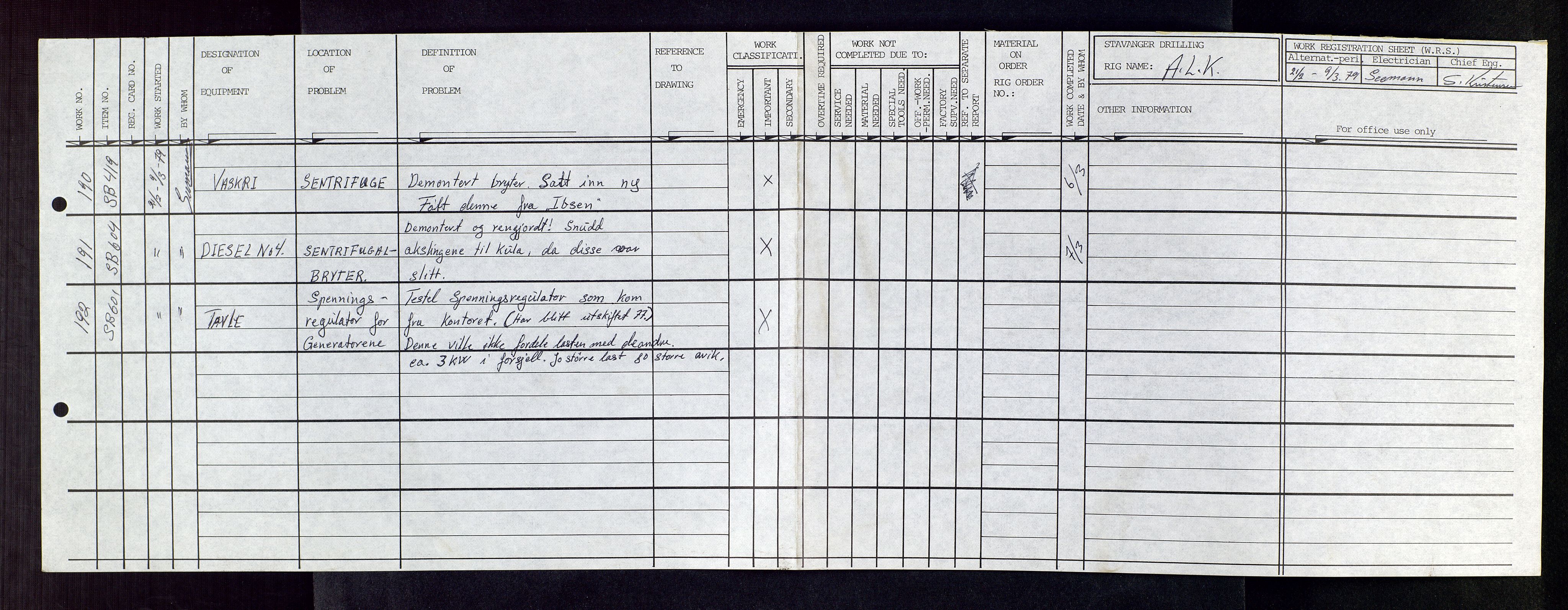 Pa 1503 - Stavanger Drilling AS, AV/SAST-A-101906/2/E/Eb/Eba/L0005: Sak og korrespondanse, 1976-1979