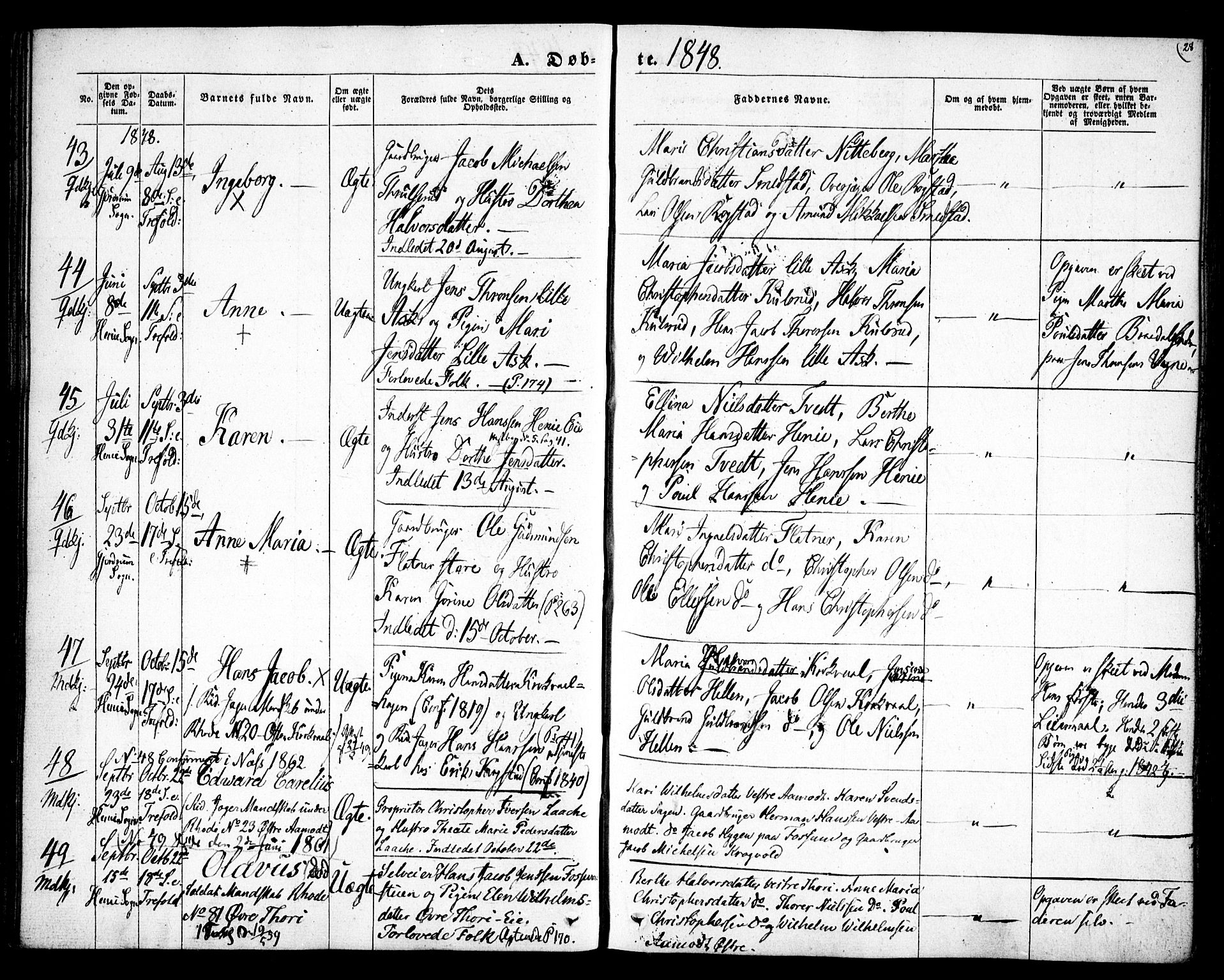 Gjerdrum prestekontor Kirkebøker, AV/SAO-A-10412b/F/Fa/L0006: Ministerialbok nr. I 6, 1845-1856, s. 28